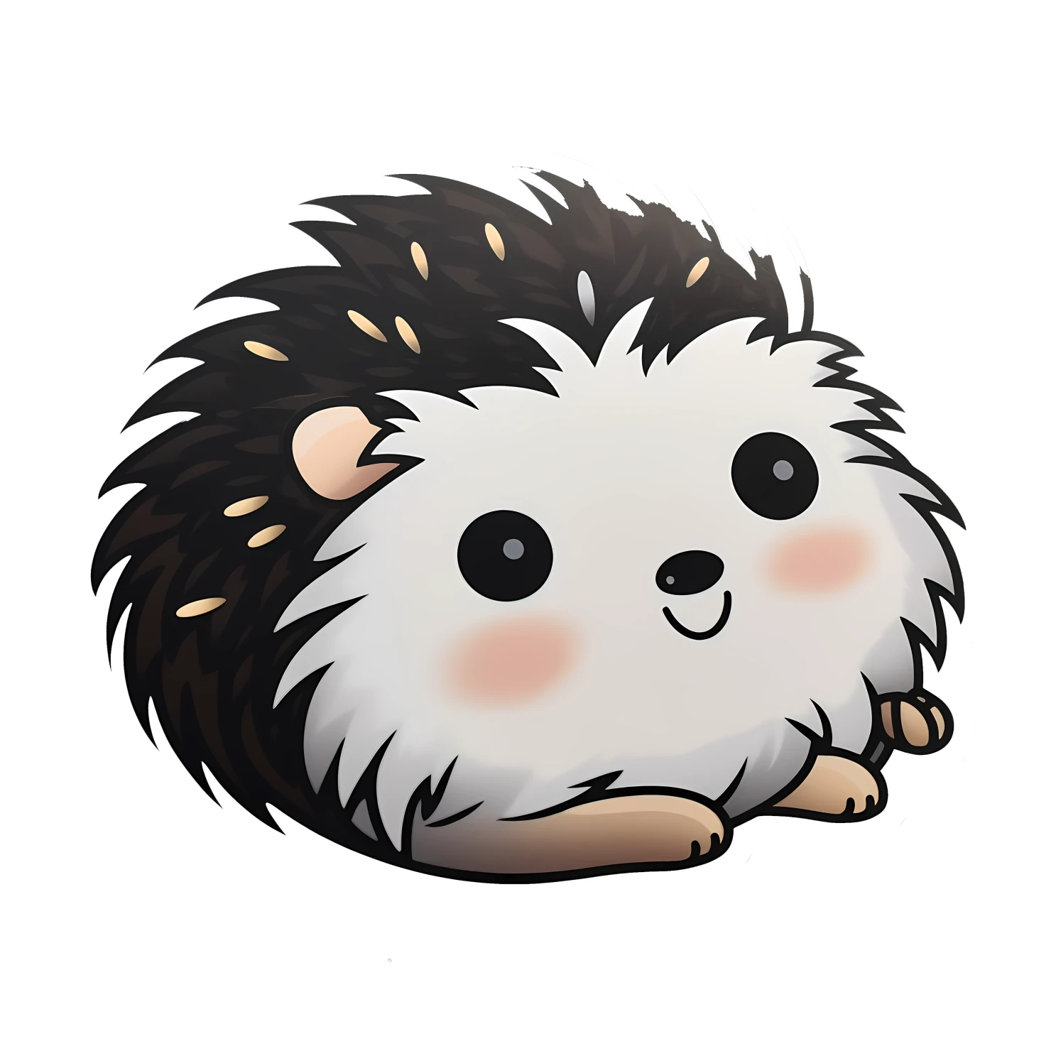 Kawaii hedgehog sticker isolated on transparent background #25232