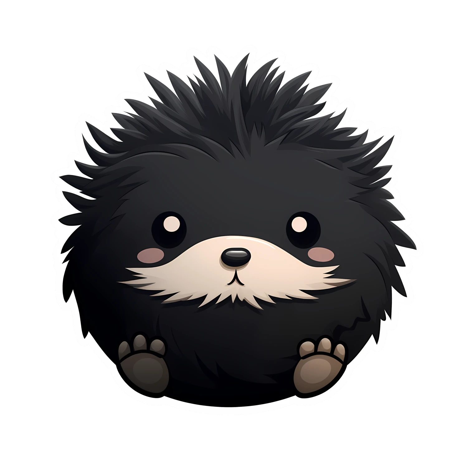 Kawaii hedgehog sticker isolated on transparent background #25234
