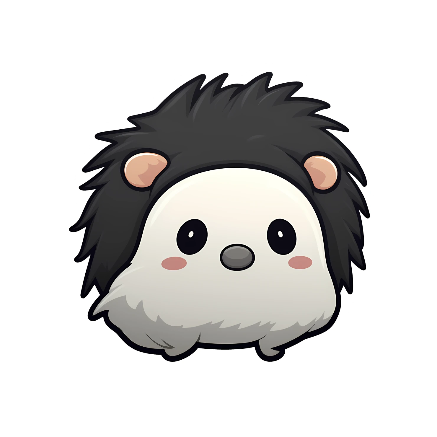 Kawaii hedgehog sticker isolated on transparent background #25236