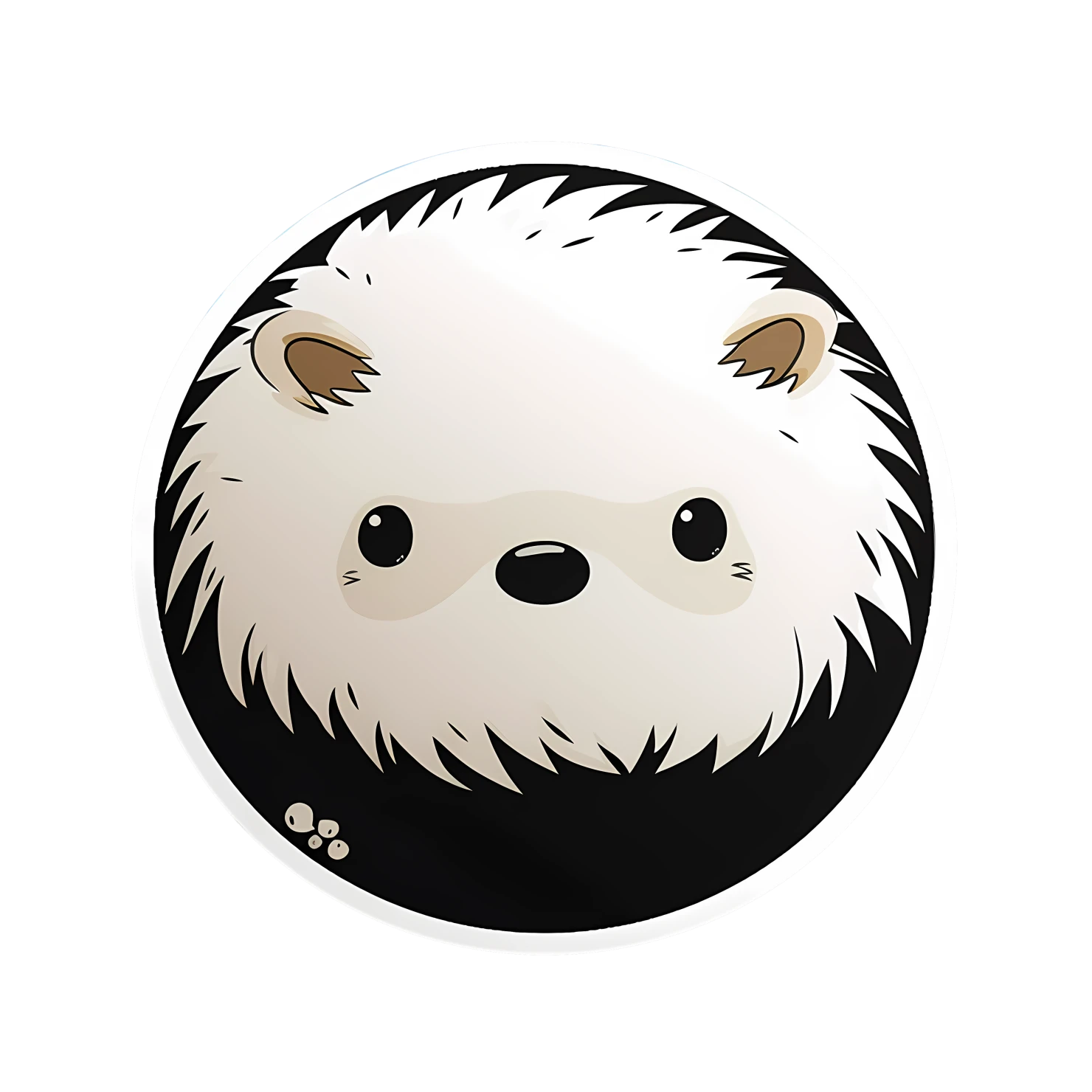 Kawaii hedgehog sticker isolated on transparent background #25237
