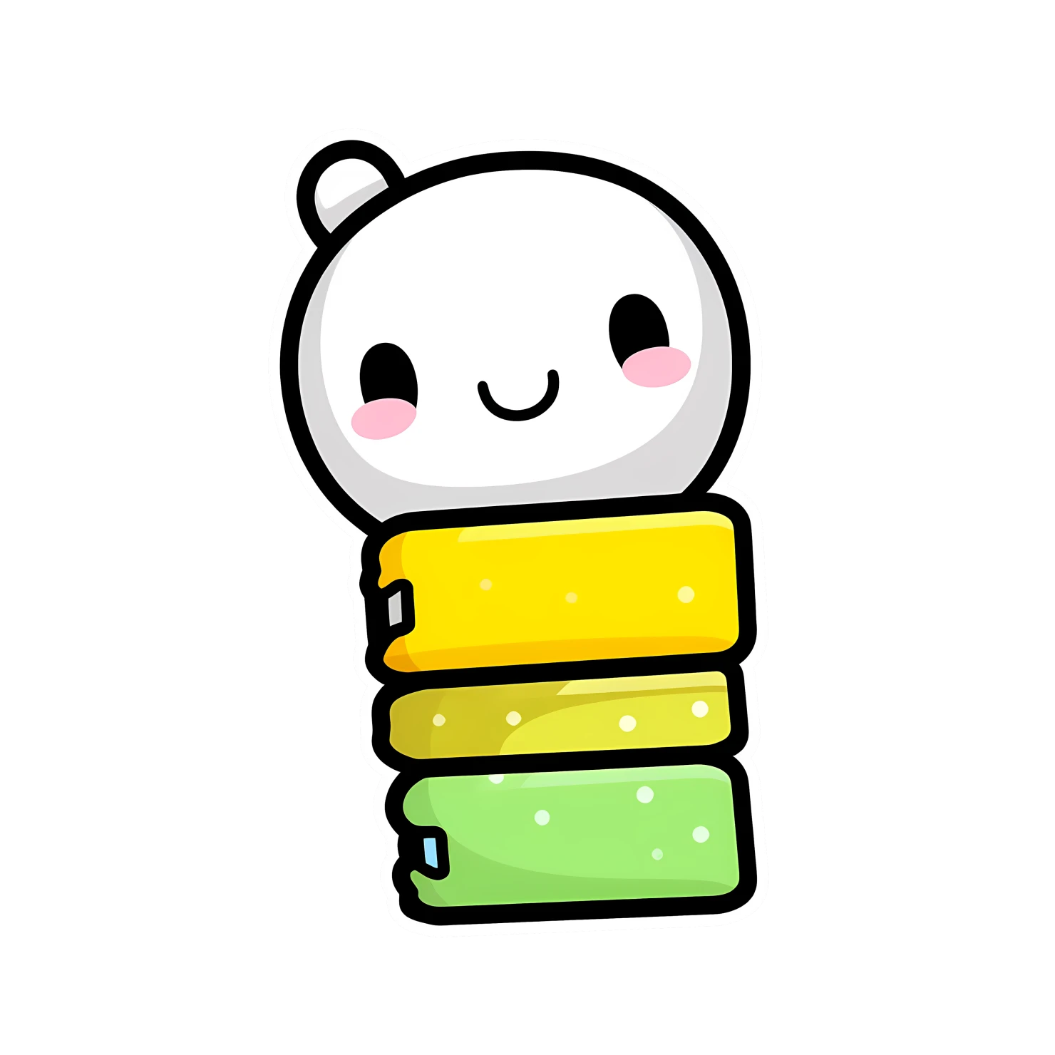 Kawaii highlighter sticker isolated on transparent background #25258