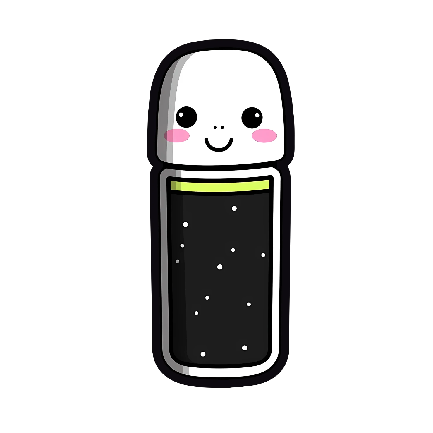 Kawaii highlighter sticker isolated on transparent background #25267