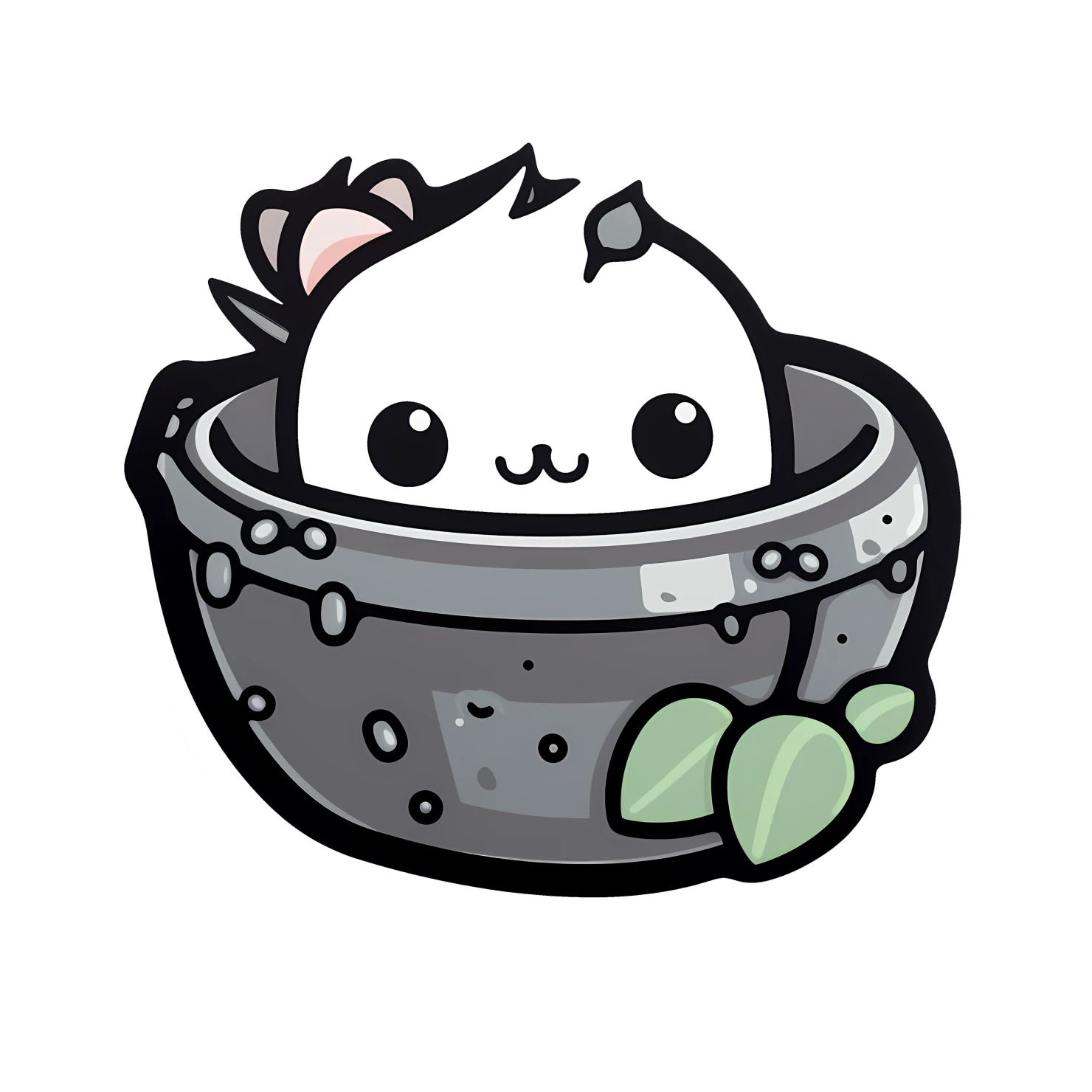 Kawaii iron sticker isolated on transparent background #25318