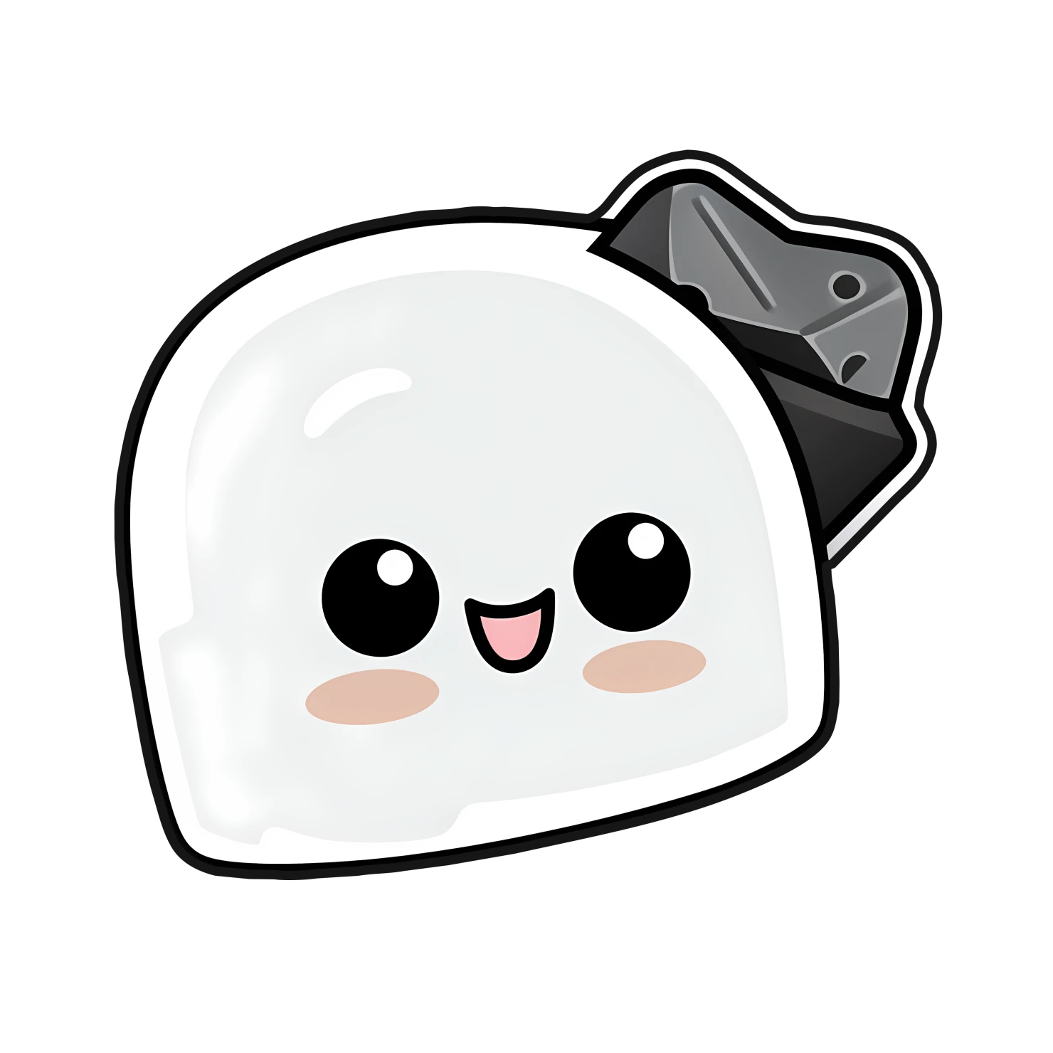 Kawaii iron sticker isolated on transparent background #25324