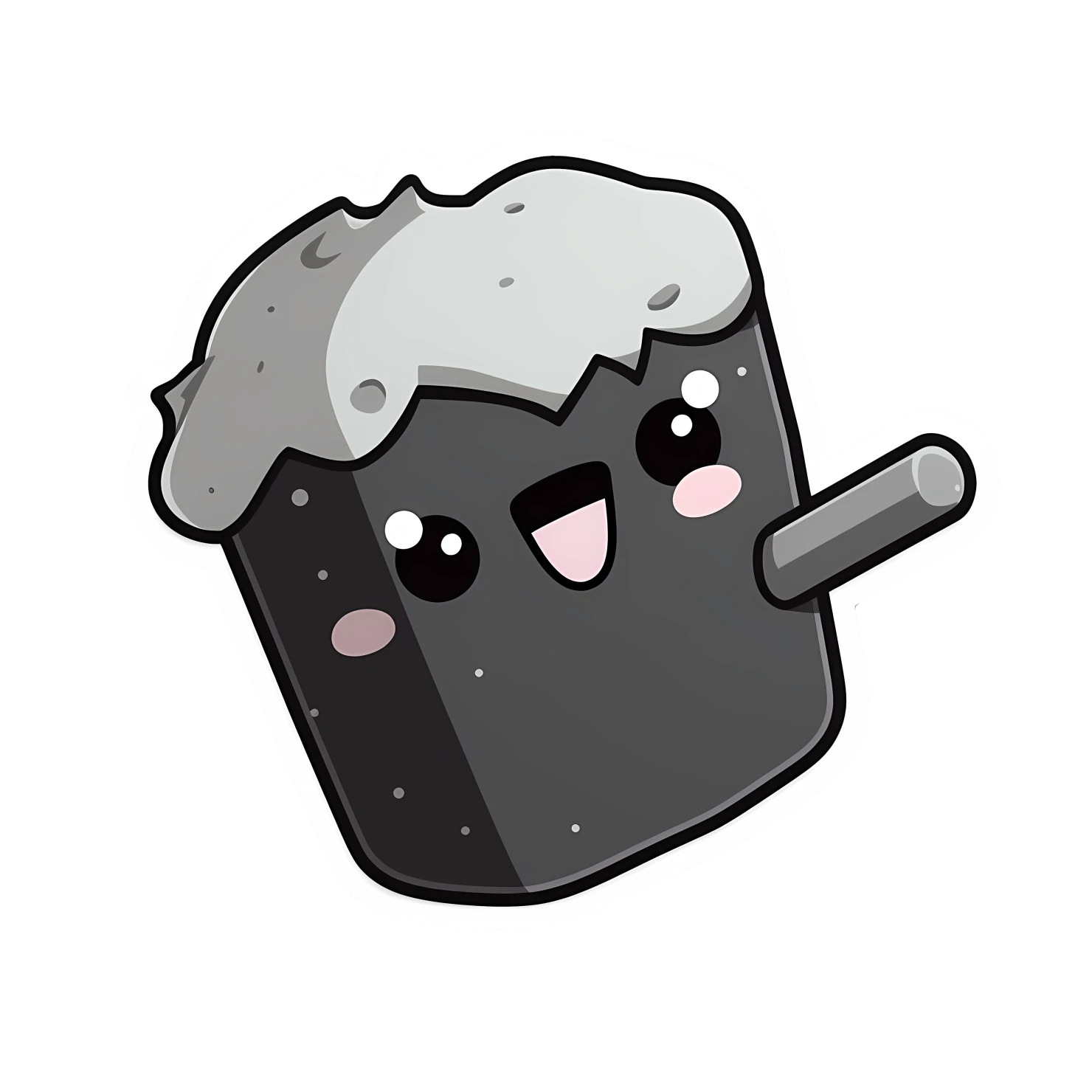 Kawaii iron sticker isolated on transparent background #25330