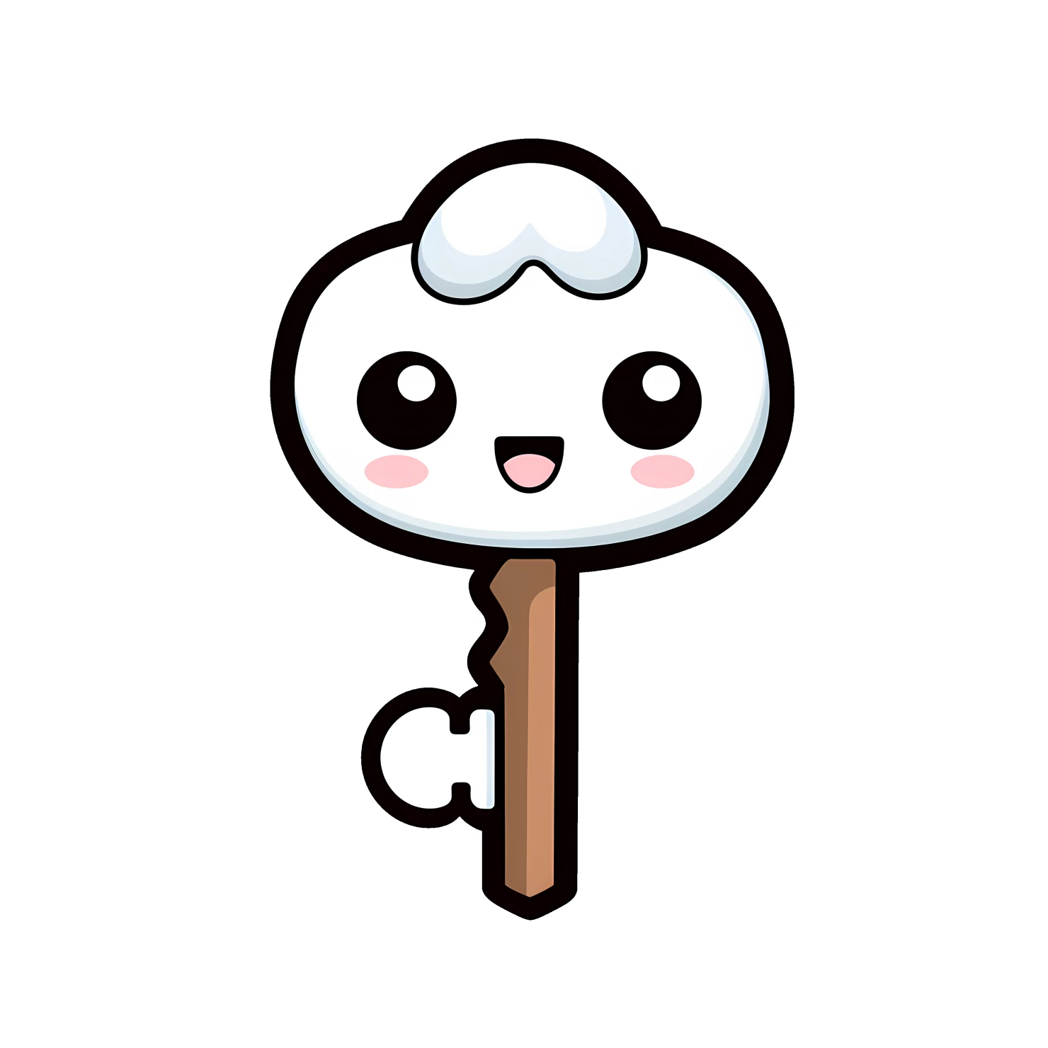 Kawaii key sticker isolated on transparent background #25367