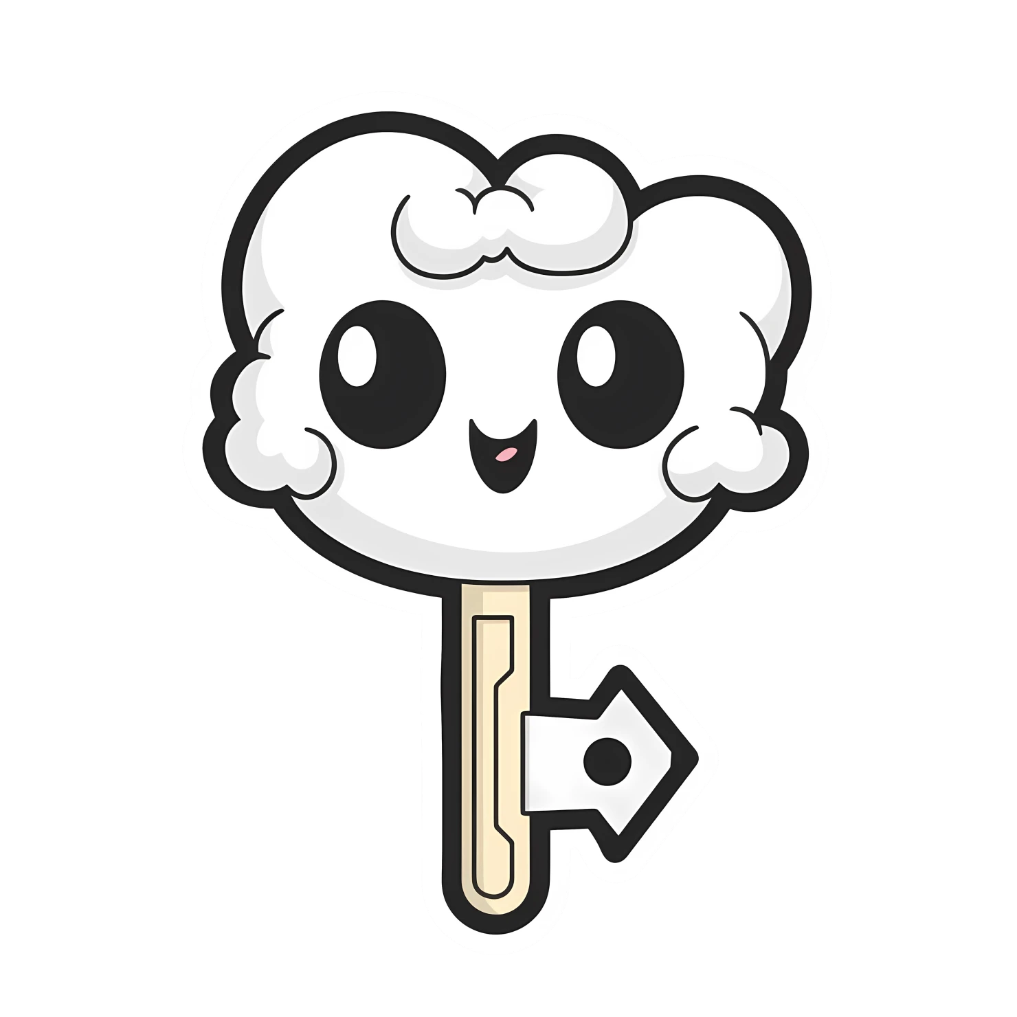 Kawaii key sticker isolated on transparent background #25372