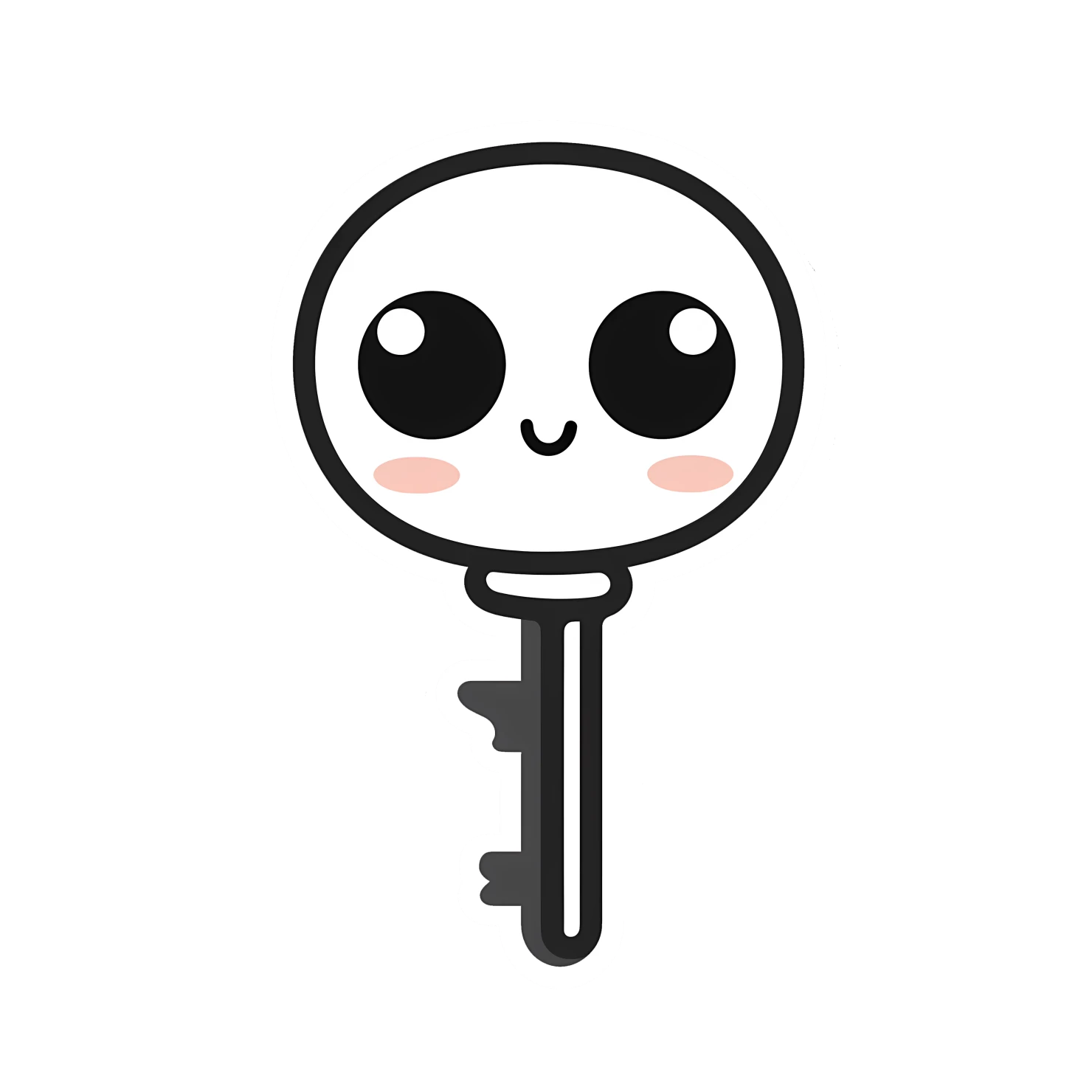Kawaii key sticker isolated on transparent background #25374