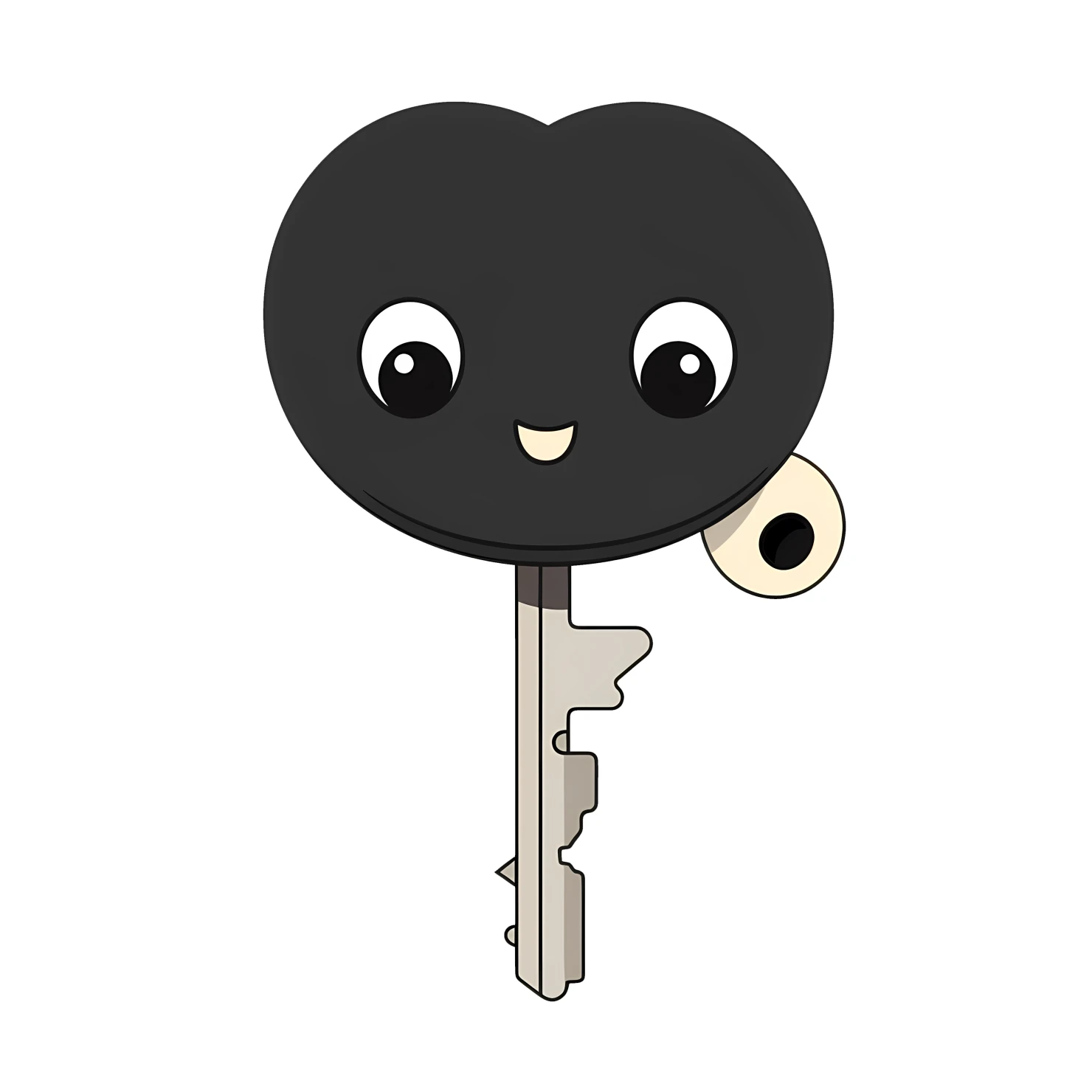 Kawaii key sticker isolated on transparent background #25376