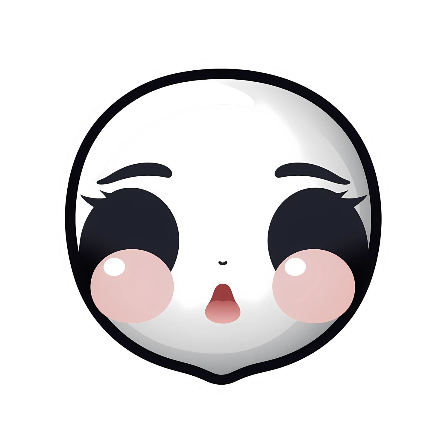 Kawaii kissy face sticker isolated on transparent background #25390