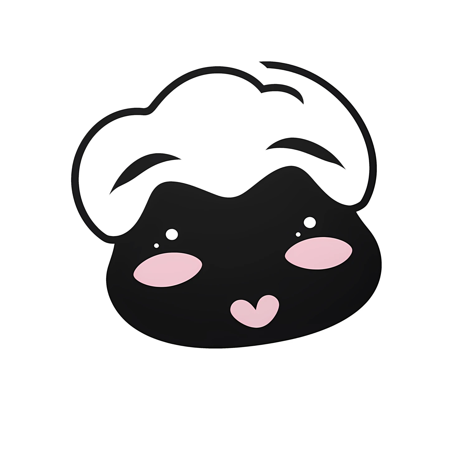 Kawaii kissy face sticker isolated on transparent background #25391