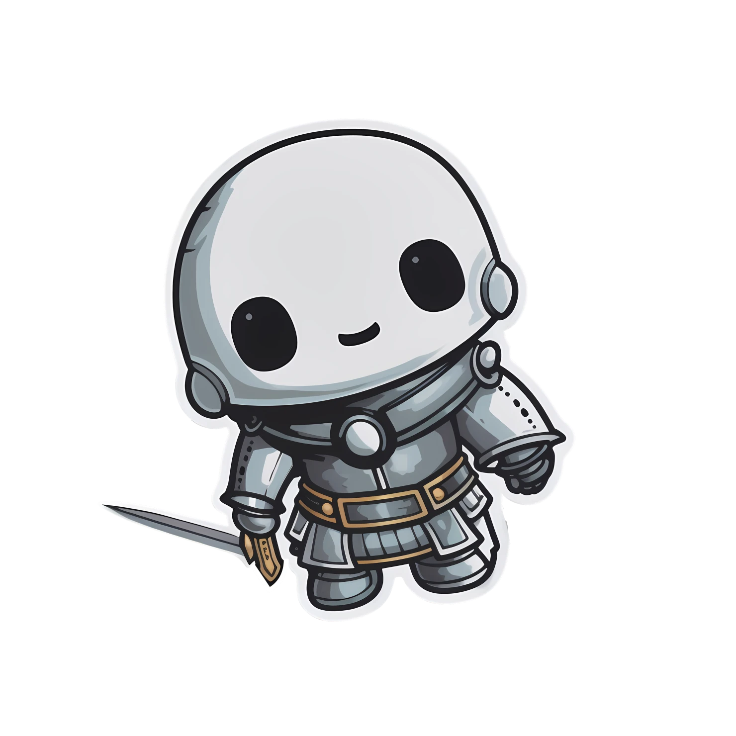 Kawaii knight sticker isolated on transparent background #25407