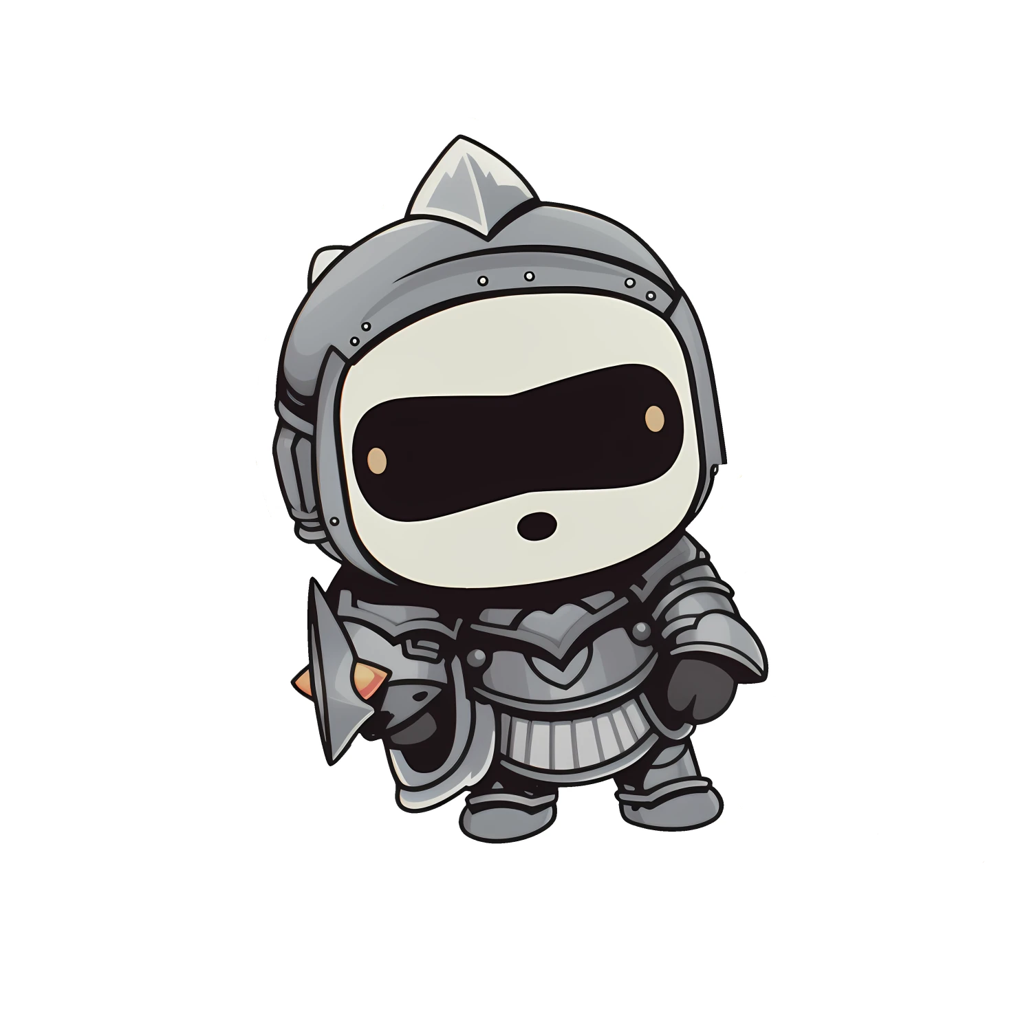 Kawaii knight sticker isolated on transparent background #25408