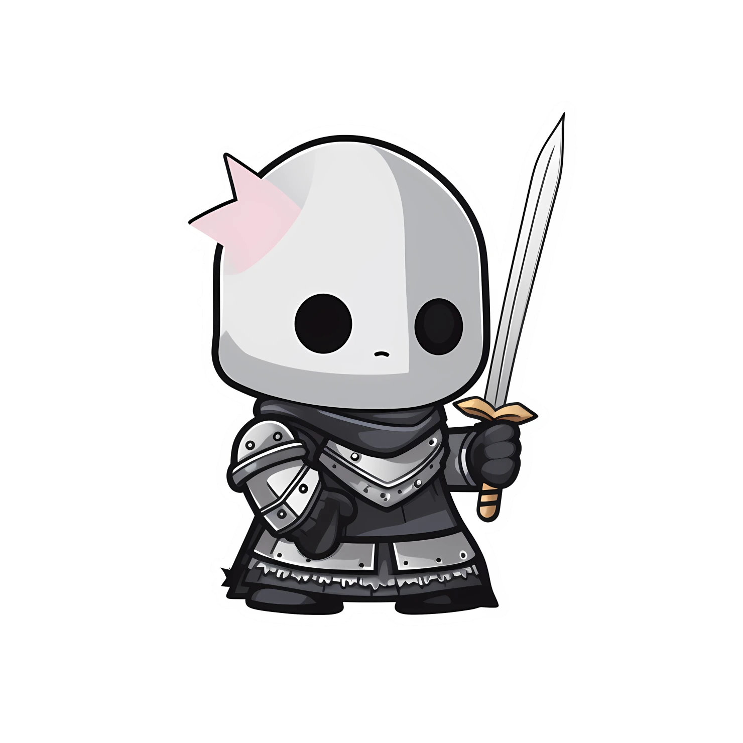 Kawaii knight sticker isolated on transparent background #25409