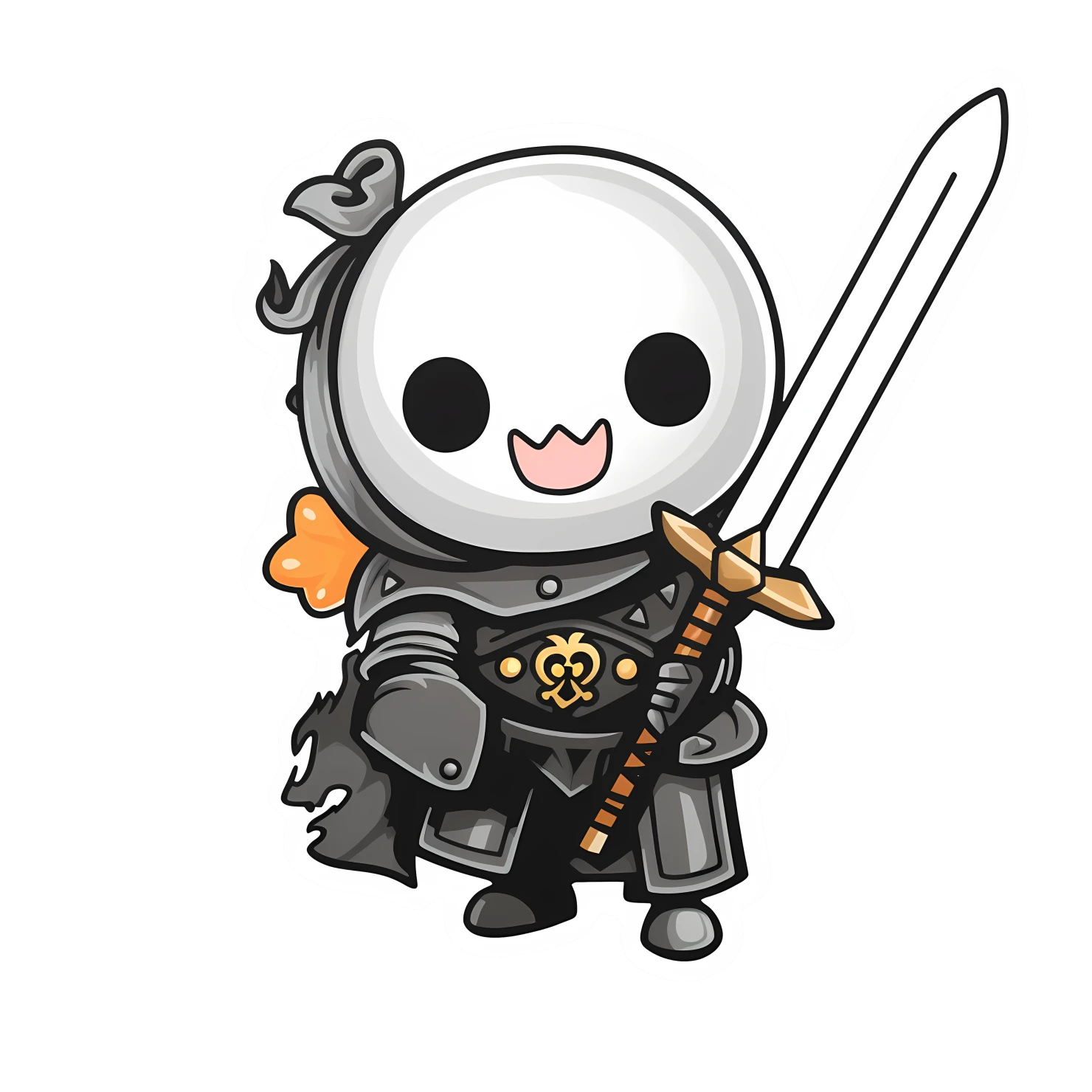 Kawaii knight sticker isolated on transparent background #25410