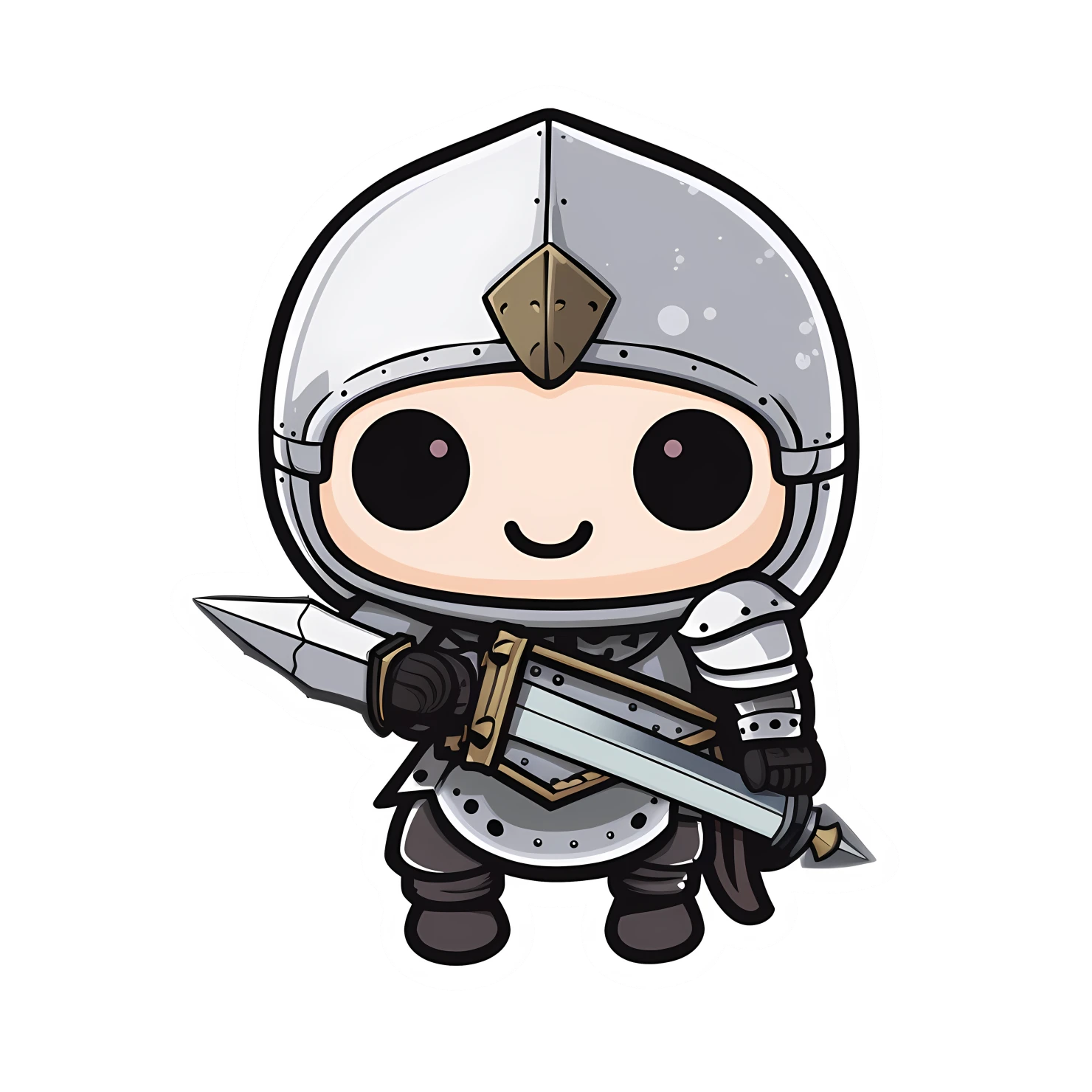 Kawaii knight sticker isolated on transparent background #25412