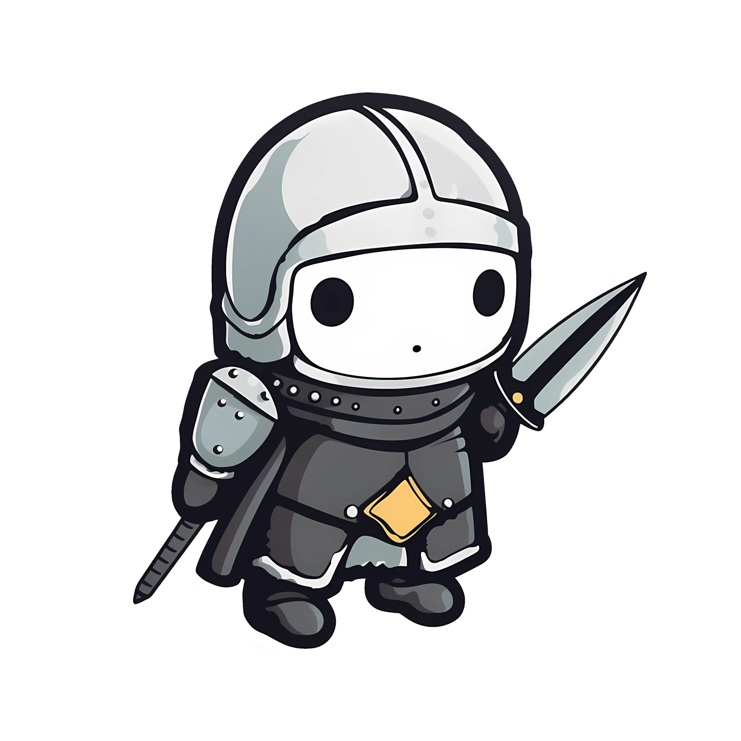 Kawaii knight sticker isolated on transparent background #25413