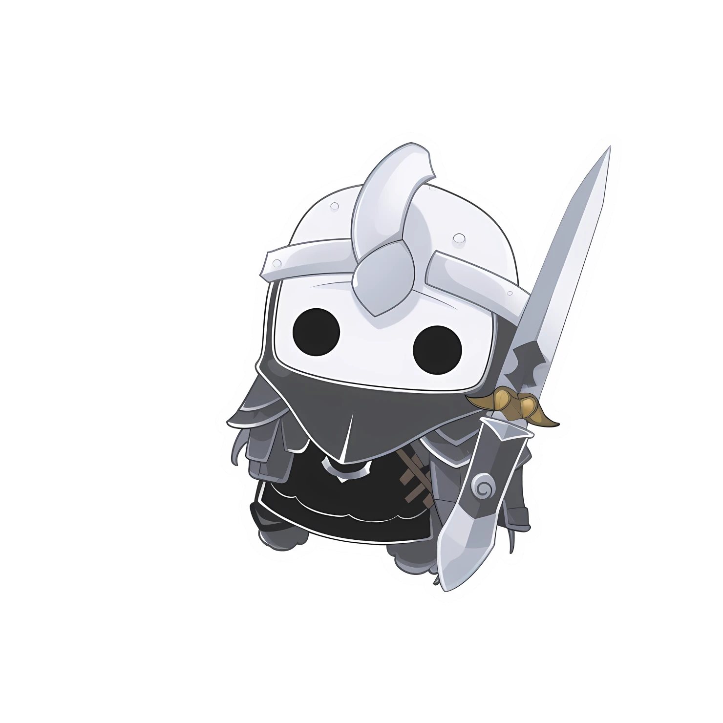 Kawaii knight sticker isolated on transparent background #25416