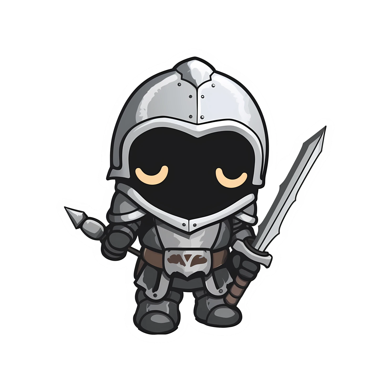 Kawaii knight sticker isolated on transparent background #25418