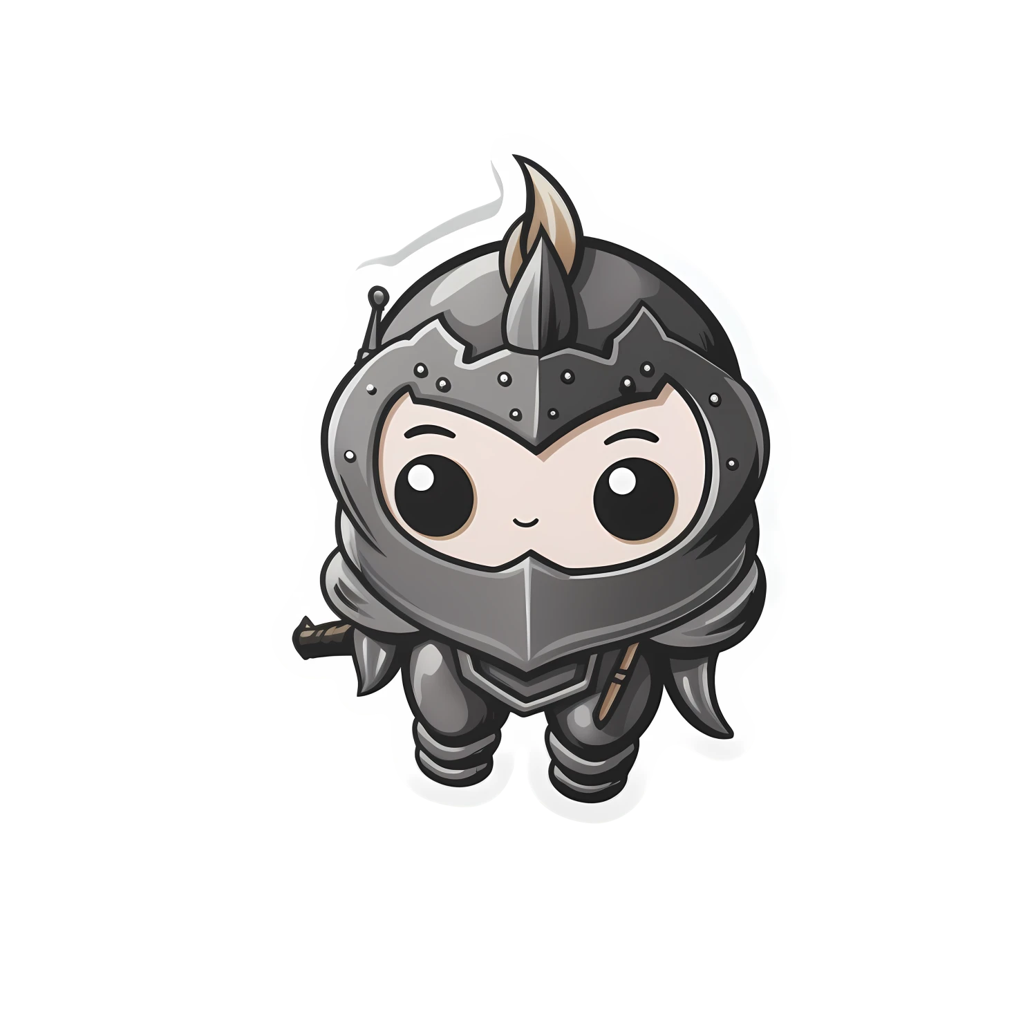Kawaii knight sticker isolated on transparent background #25419