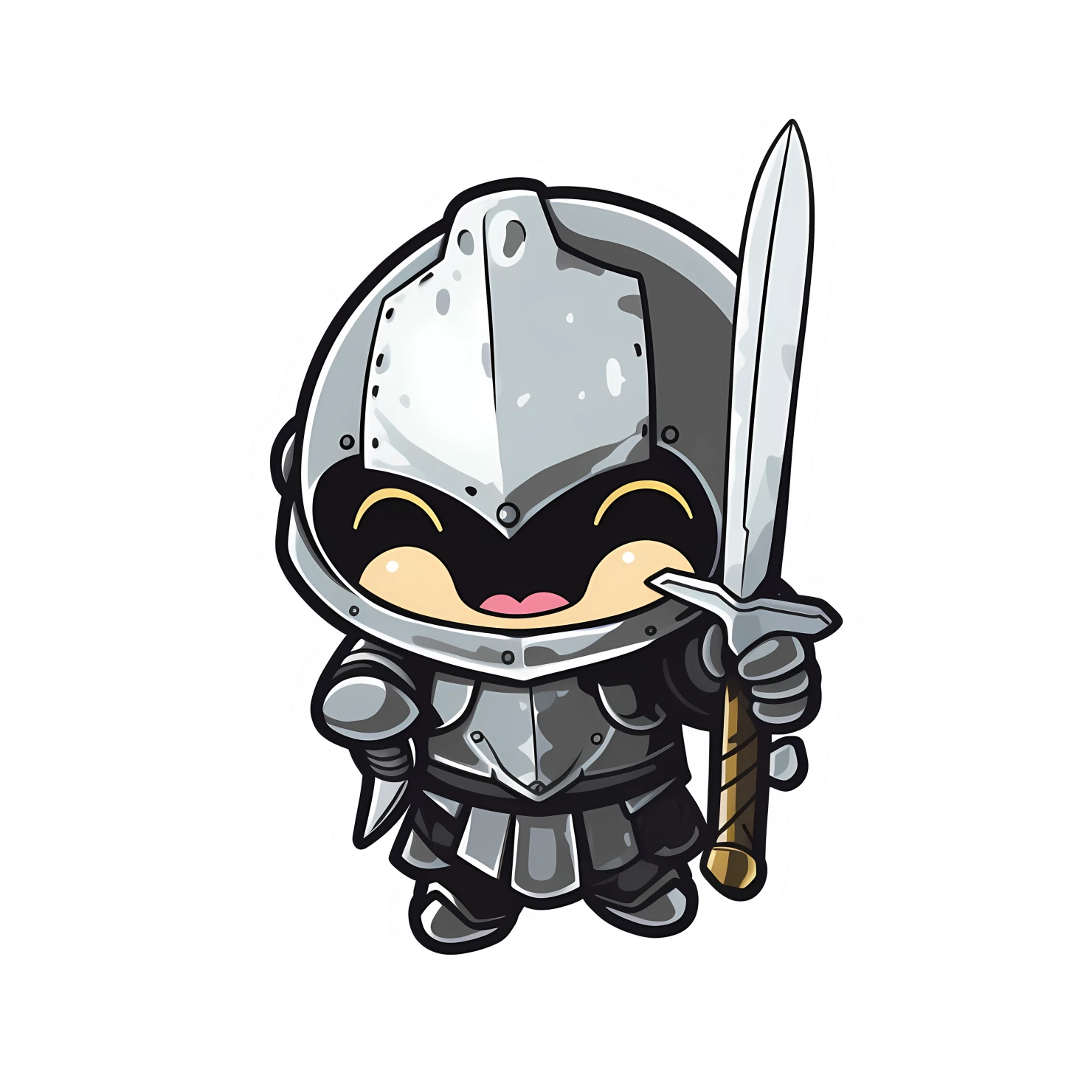 Kawaii knight sticker isolated on transparent background #25420