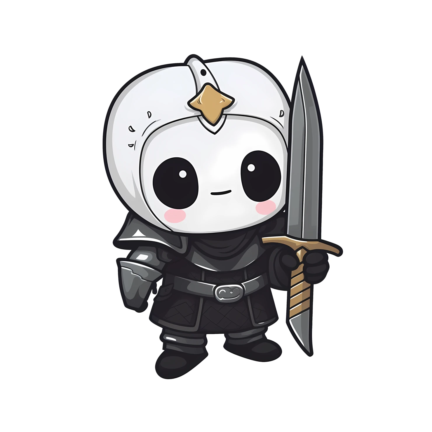 Kawaii knight sticker isolated on transparent background #25421