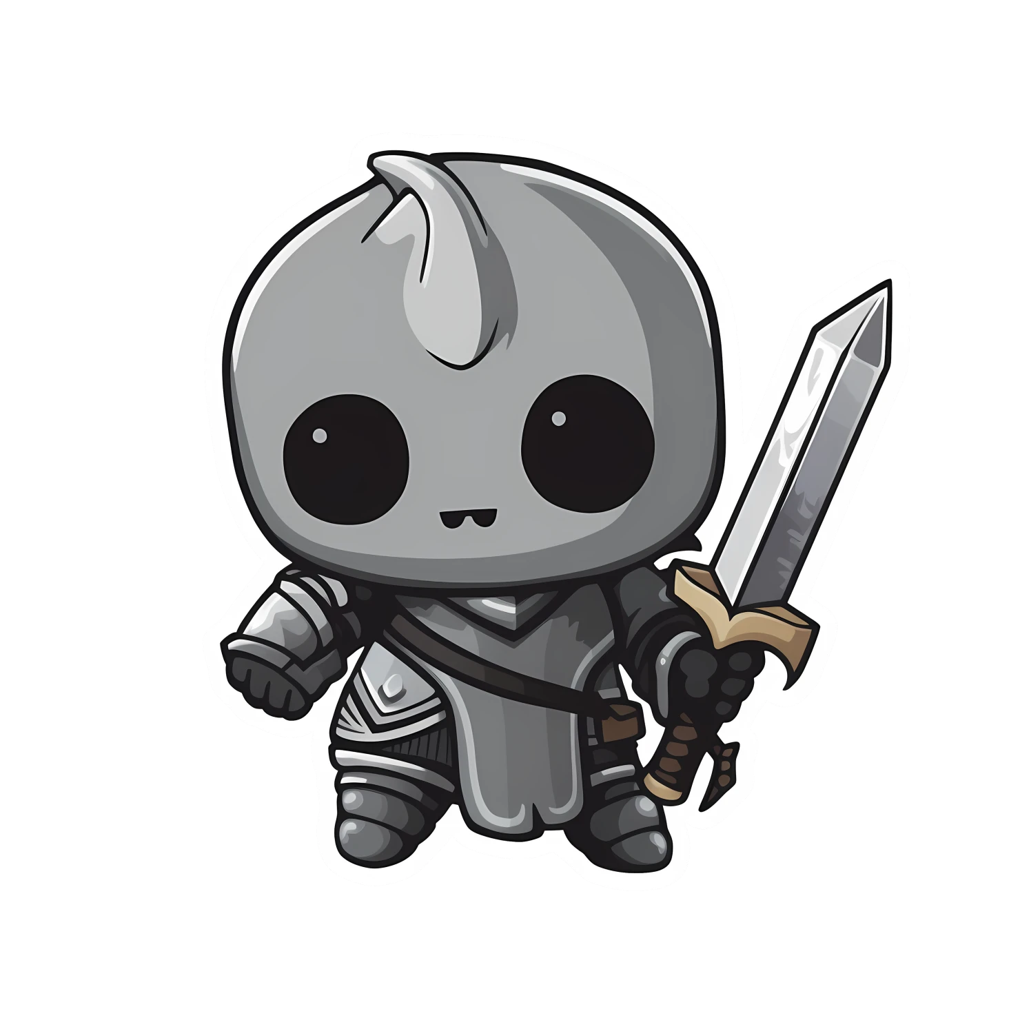 Kawaii knight sticker isolated on transparent background #25422