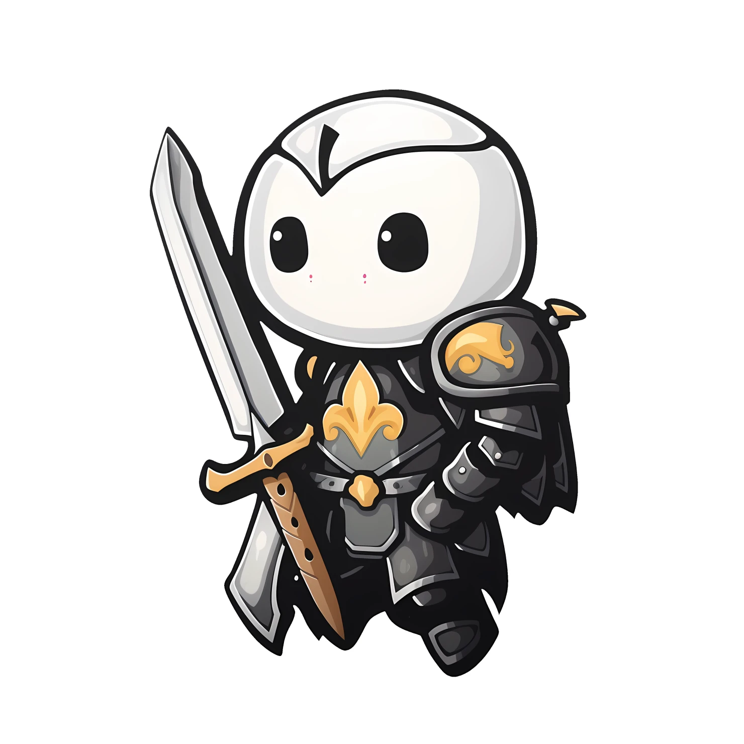 Kawaii knight sticker isolated on transparent background #25423
