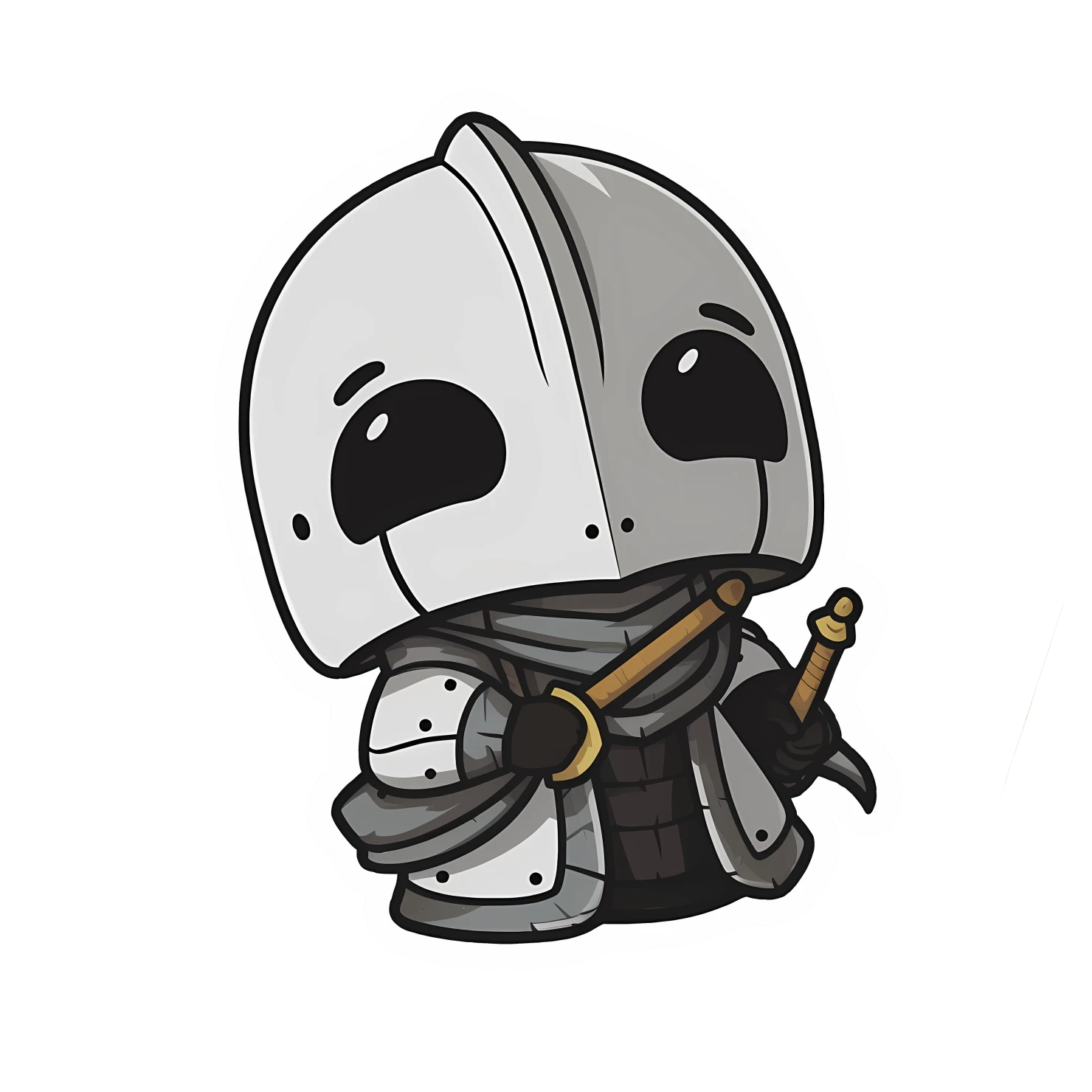 Kawaii knight sticker isolated on transparent background #25426