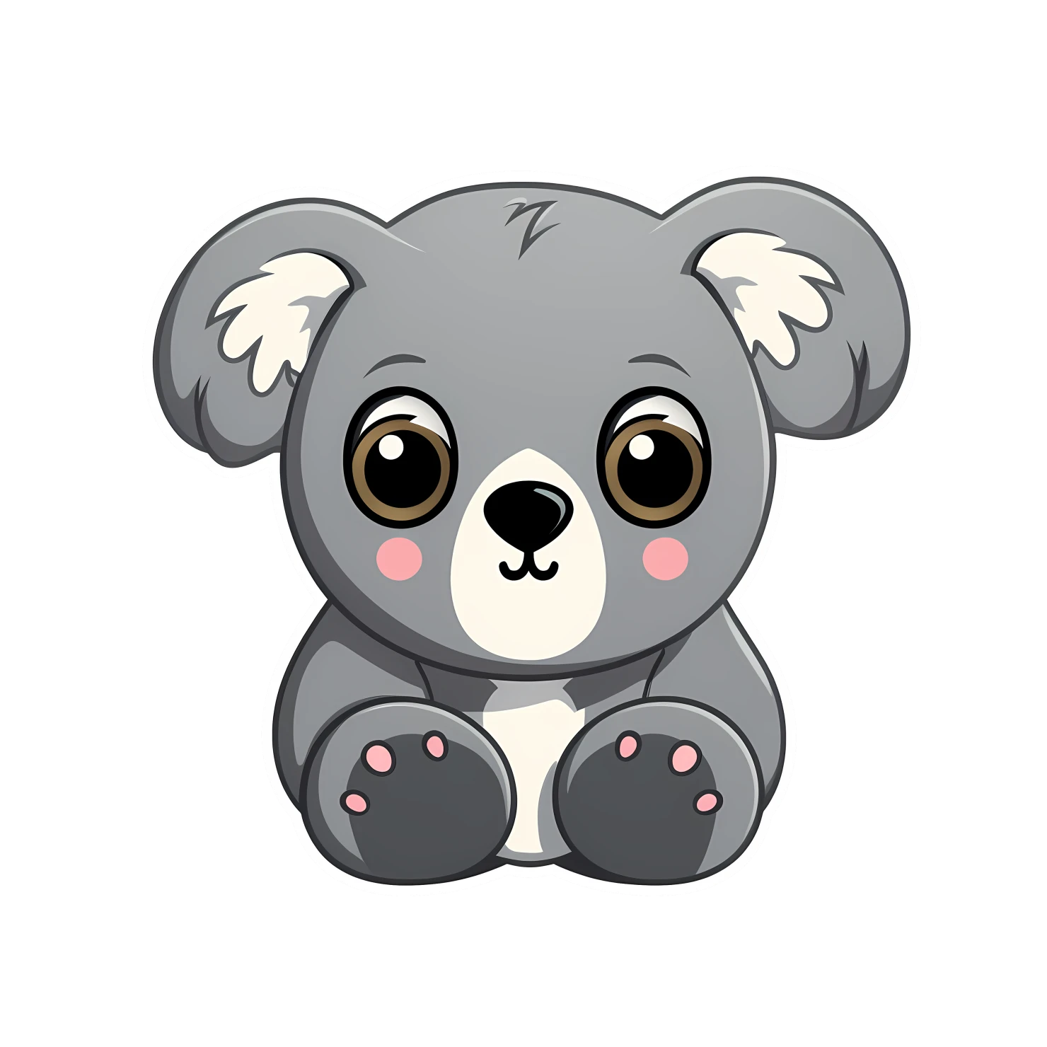 Kawaii koala sticker isolated on transparent background #25427