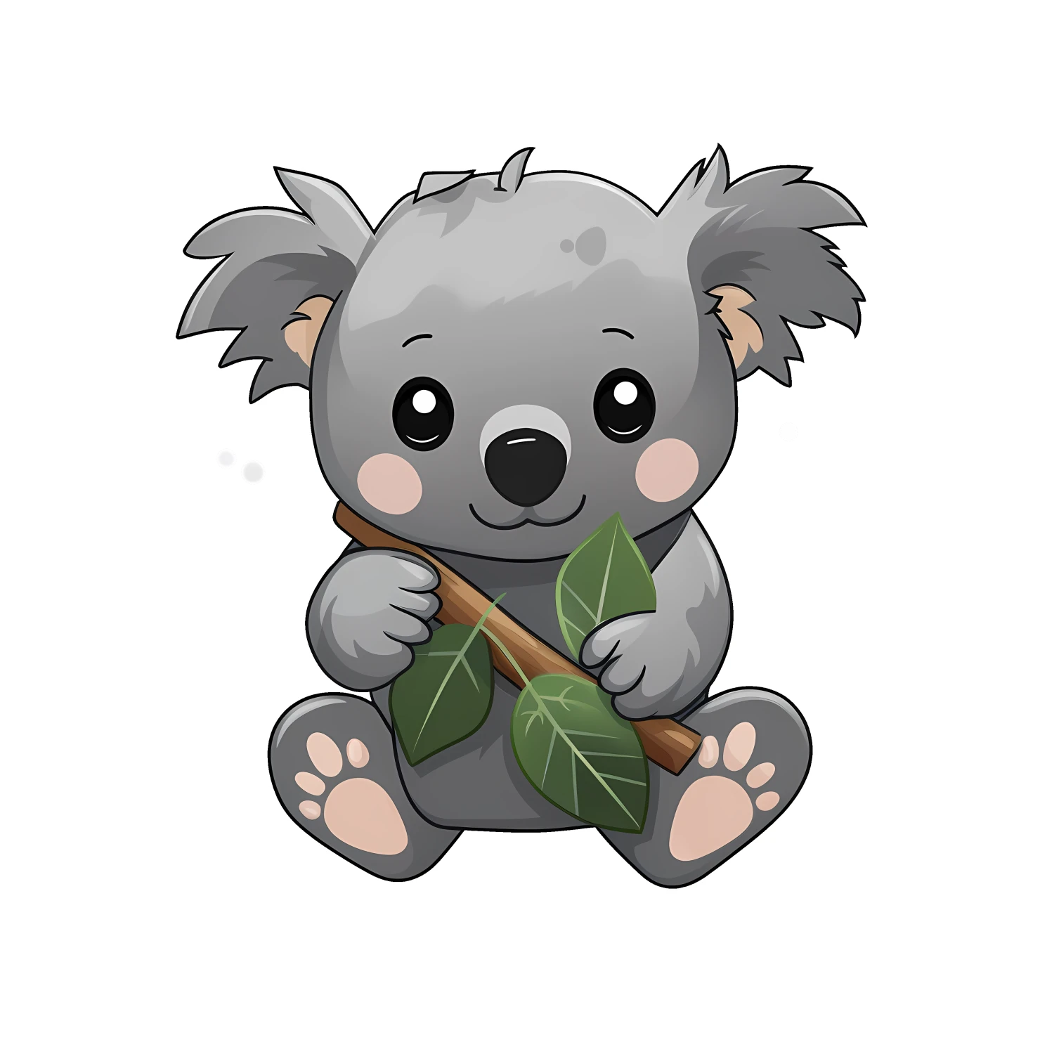 Kawaii koala sticker isolated on transparent background #25428