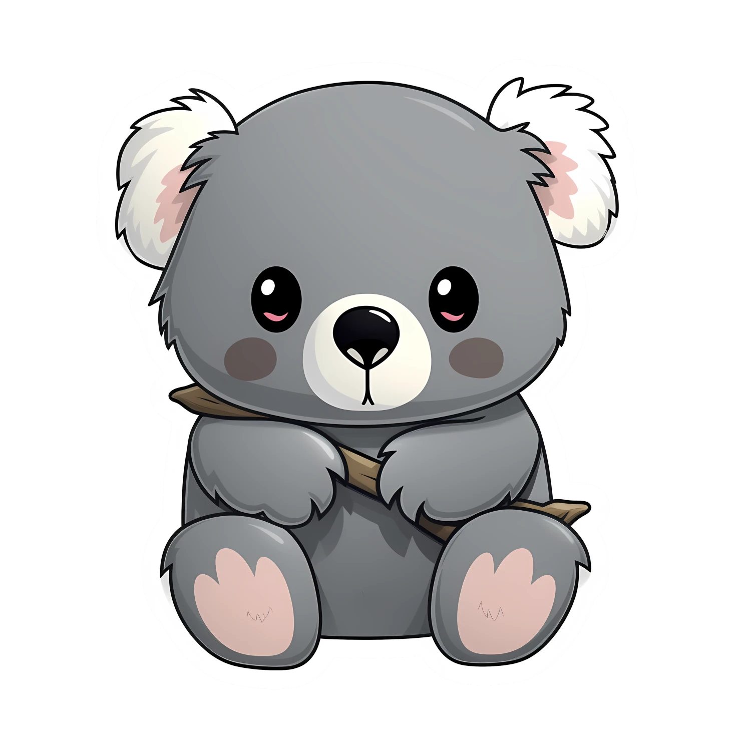 Kawaii koala sticker isolated on transparent background #25429