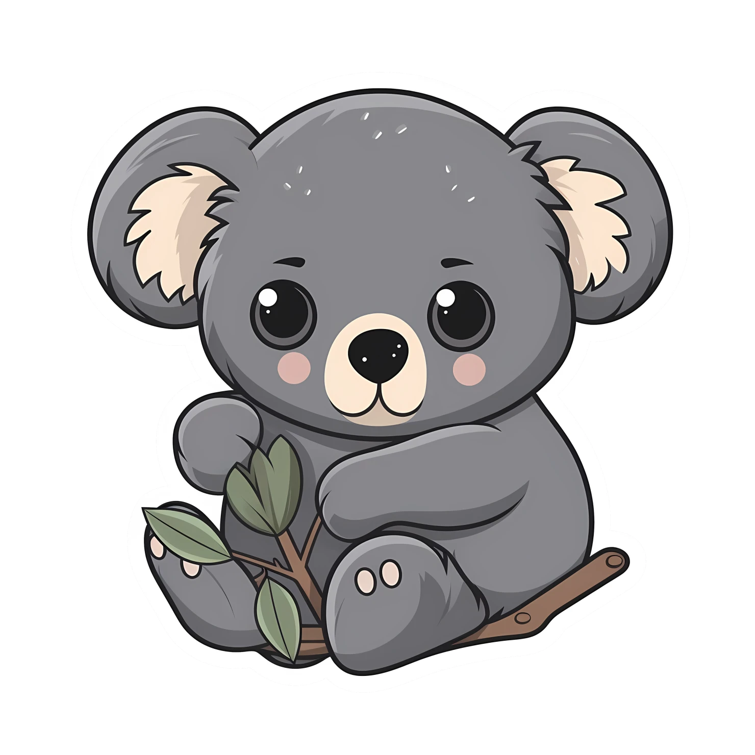 Kawaii koala sticker isolated on transparent background #25430