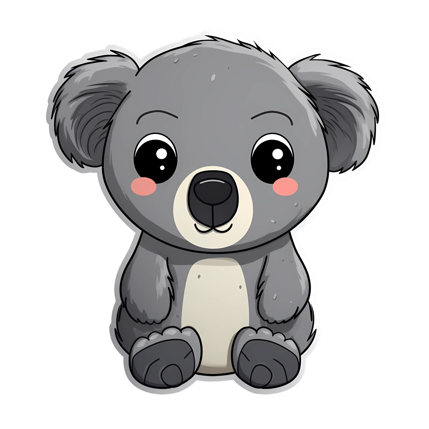 Kawaii koala sticker isolated on transparent background #25431