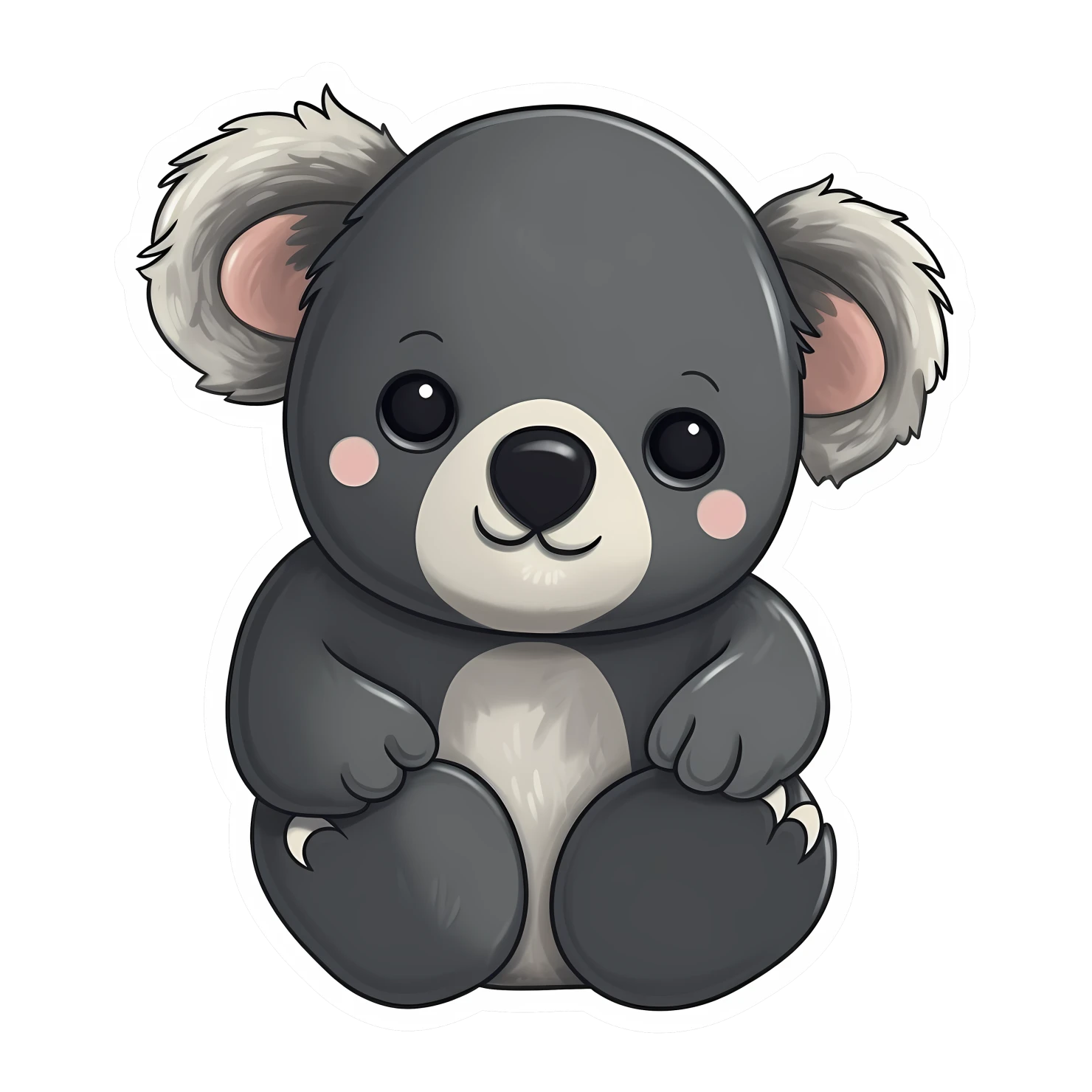 Kawaii koala sticker isolated on transparent background #25432