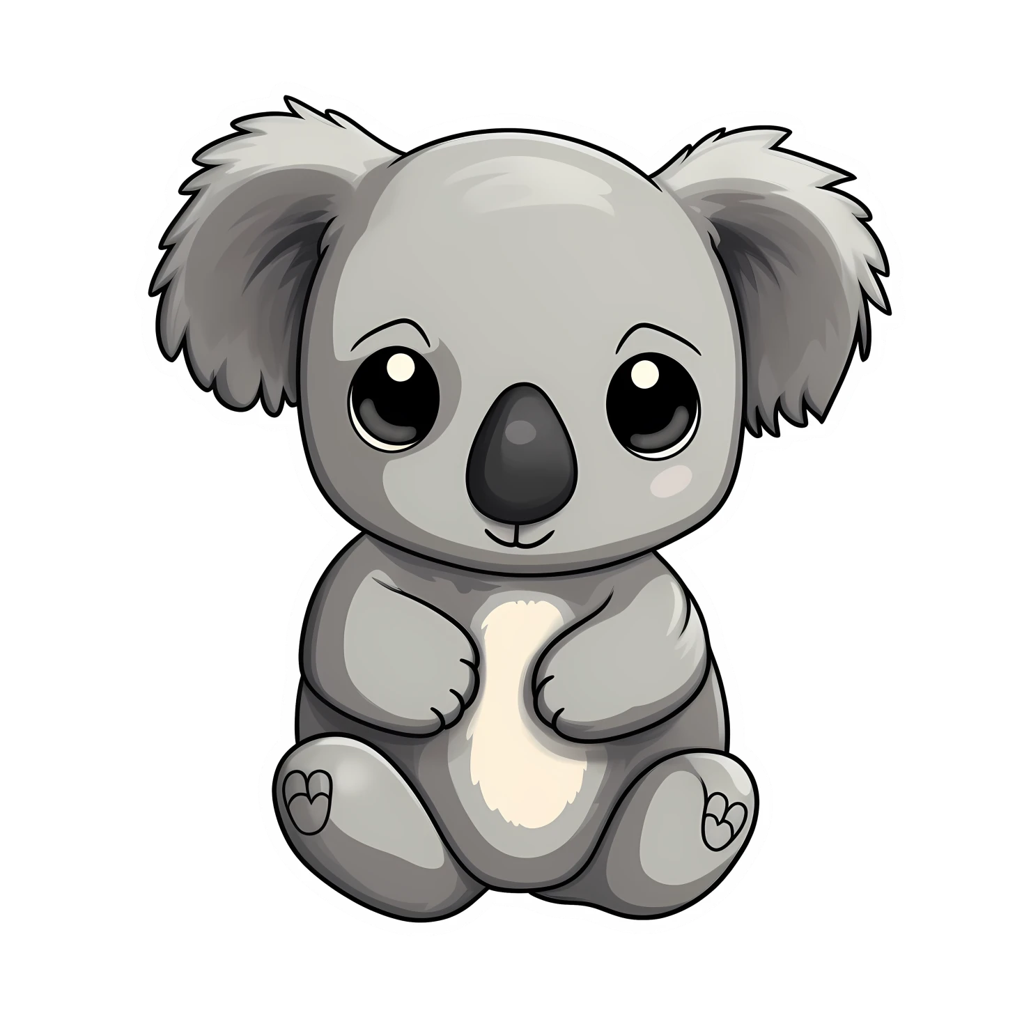 Kawaii koala sticker isolated on transparent background #25433
