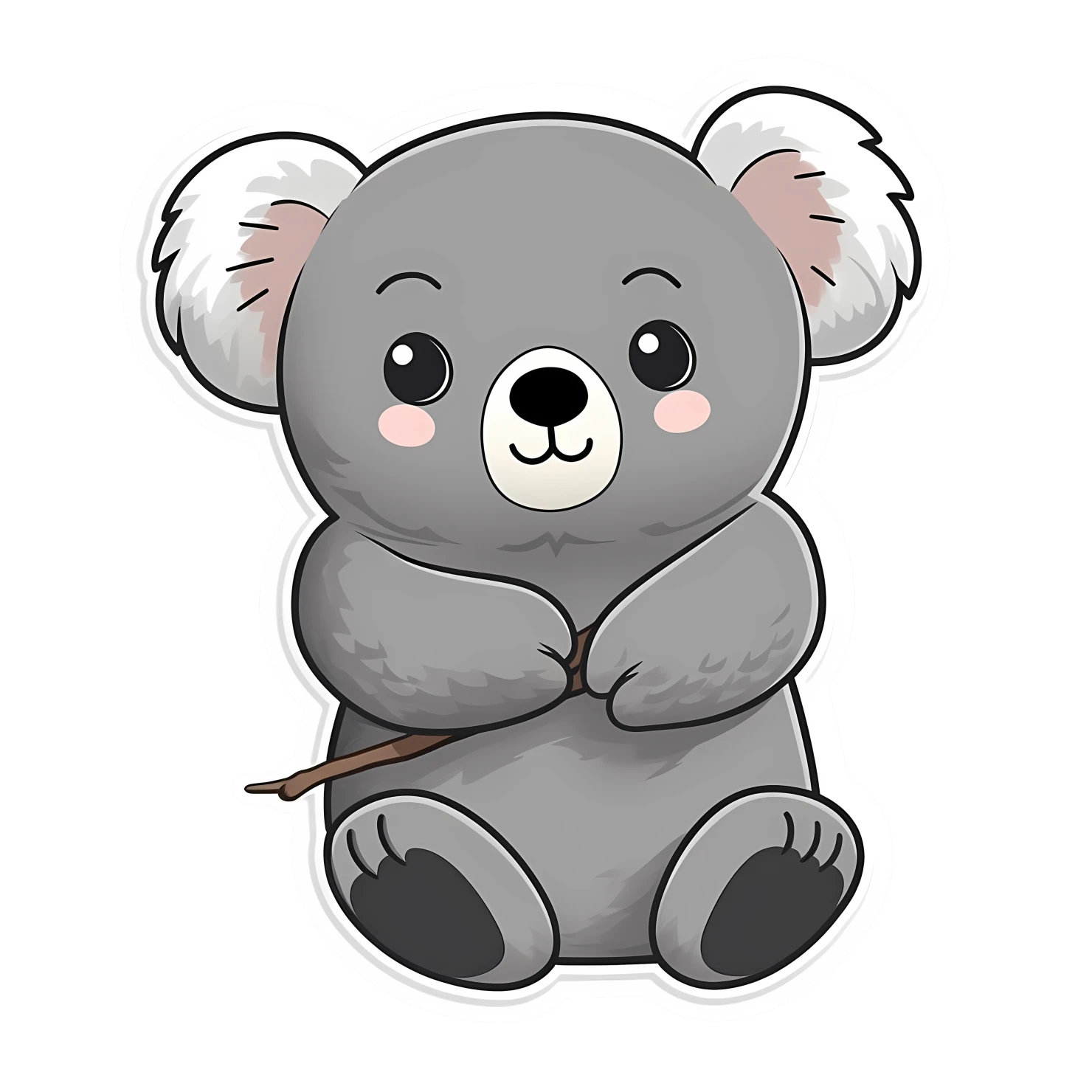 Kawaii koala sticker isolated on transparent background #25434