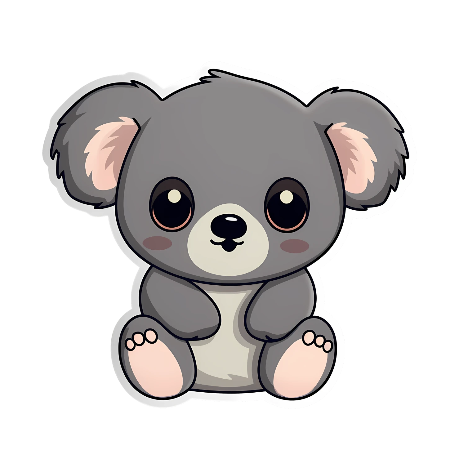 Kawaii koala sticker isolated on transparent background #25435