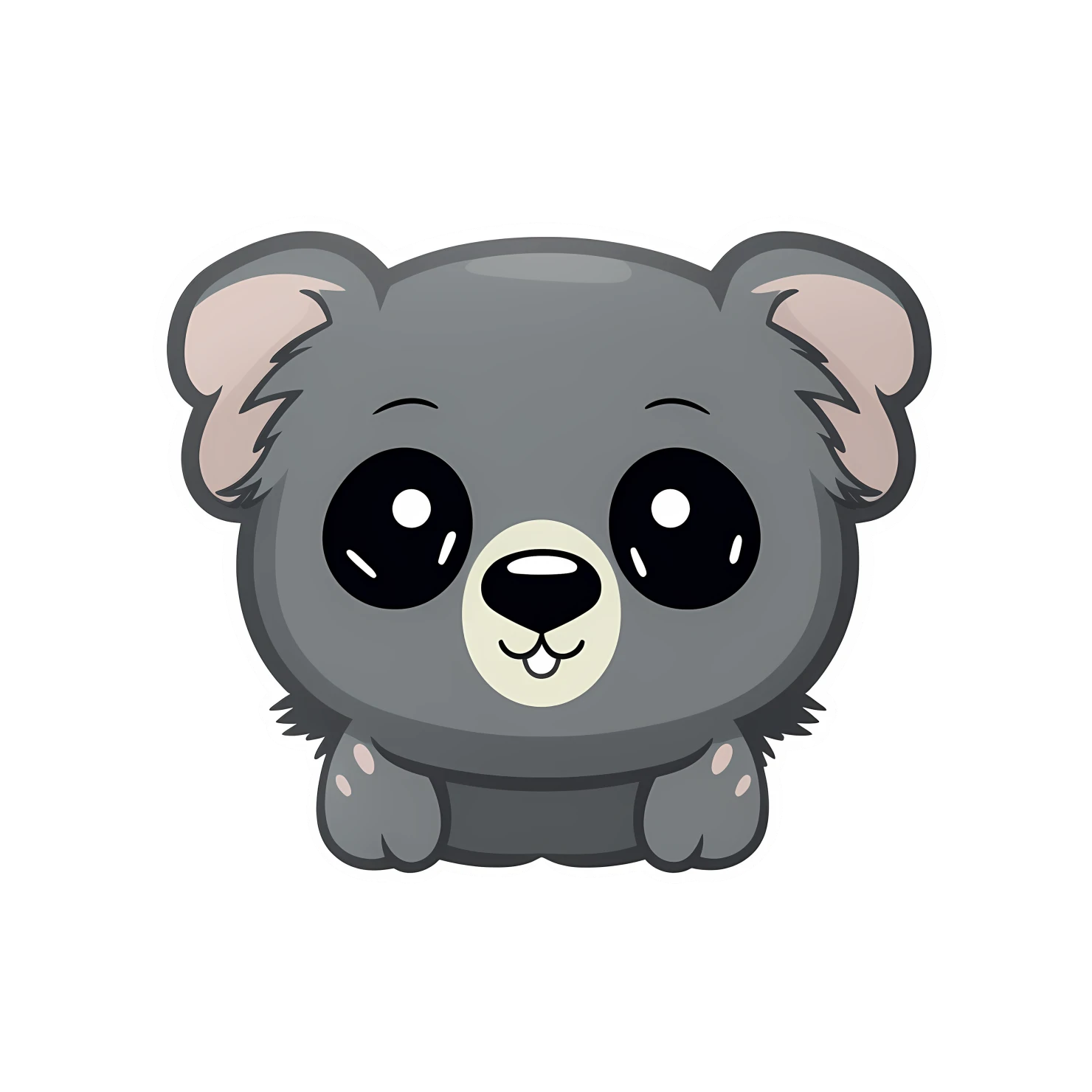 Kawaii koala sticker isolated on transparent background #25436