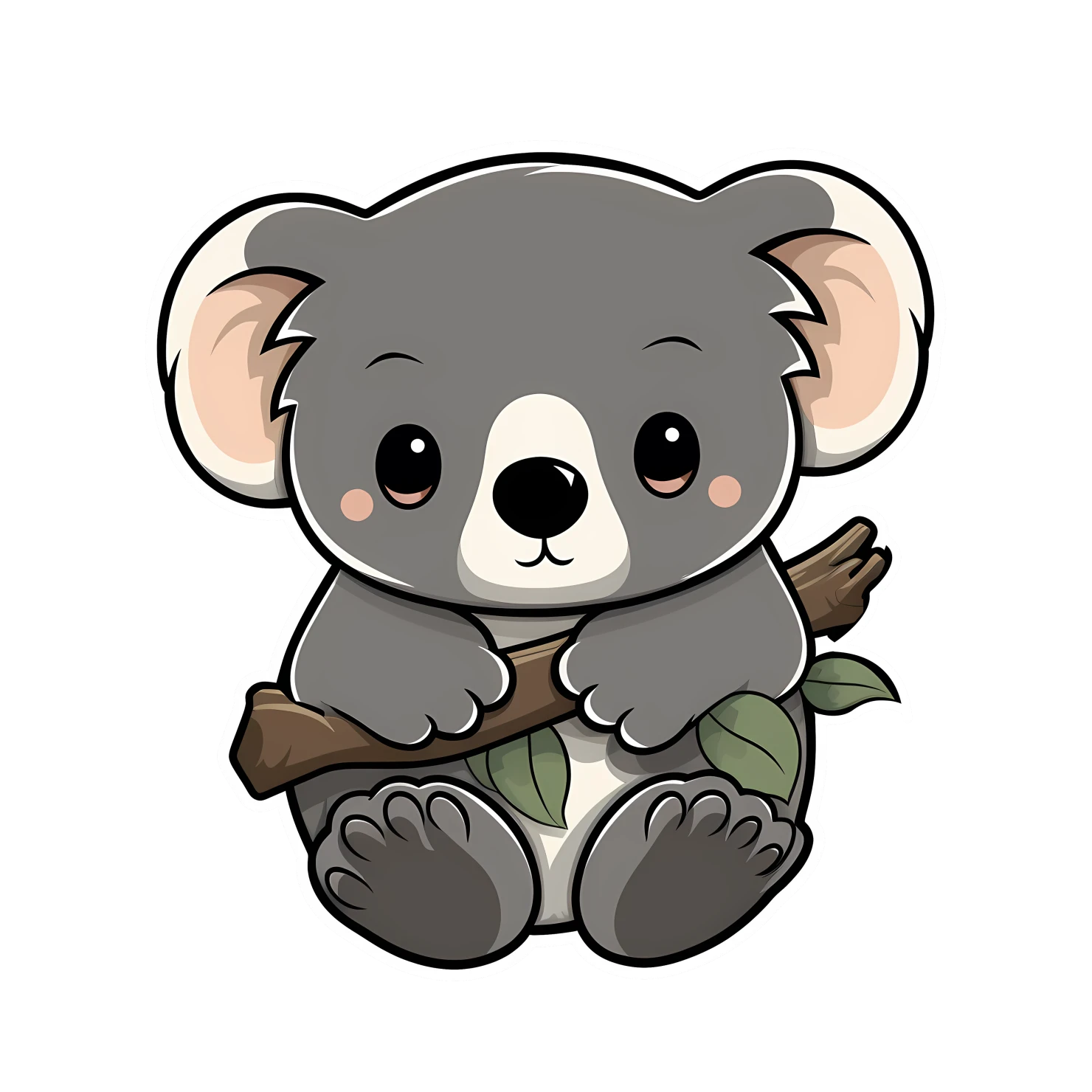 Kawaii koala sticker isolated on transparent background #25437