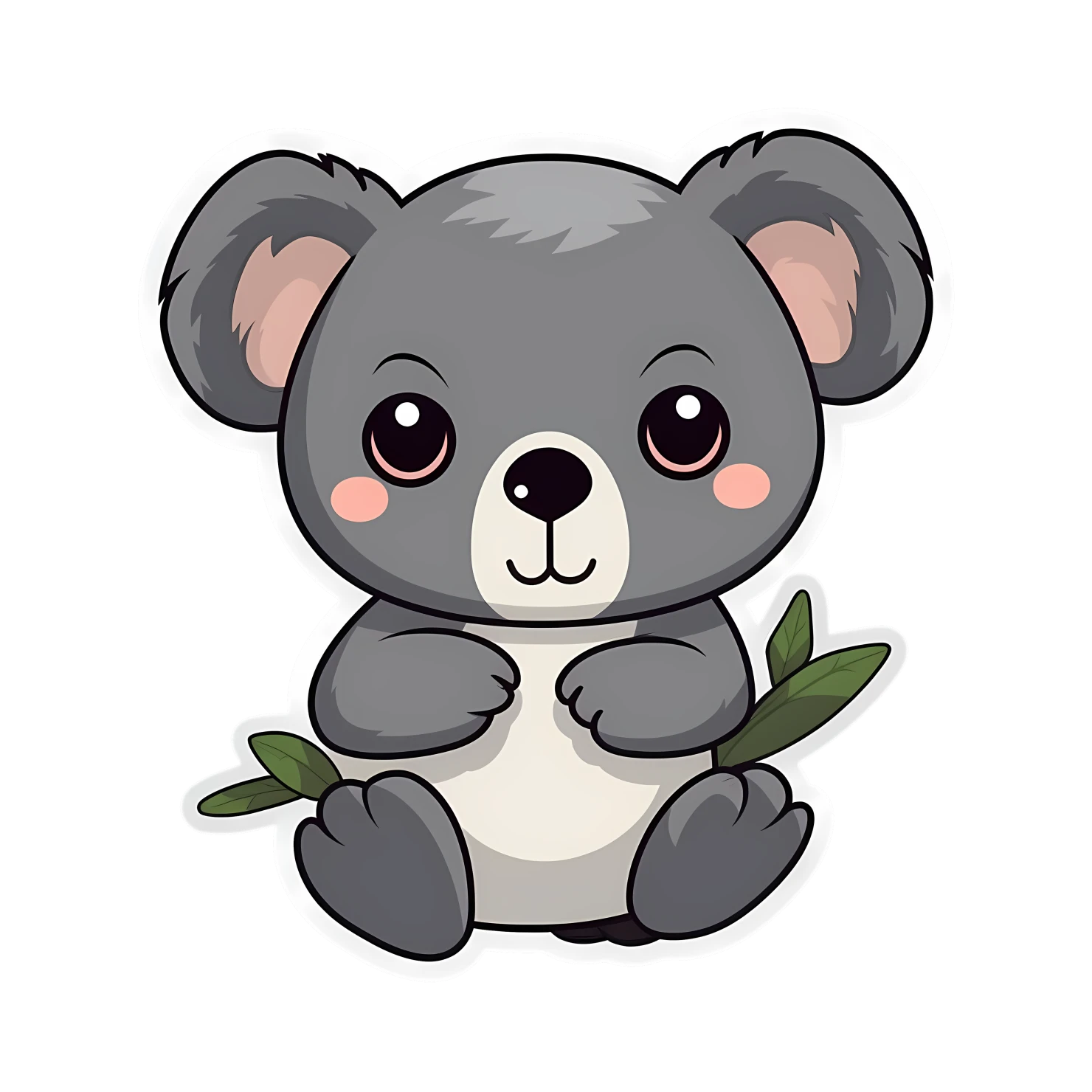 Kawaii koala sticker isolated on transparent background #25438