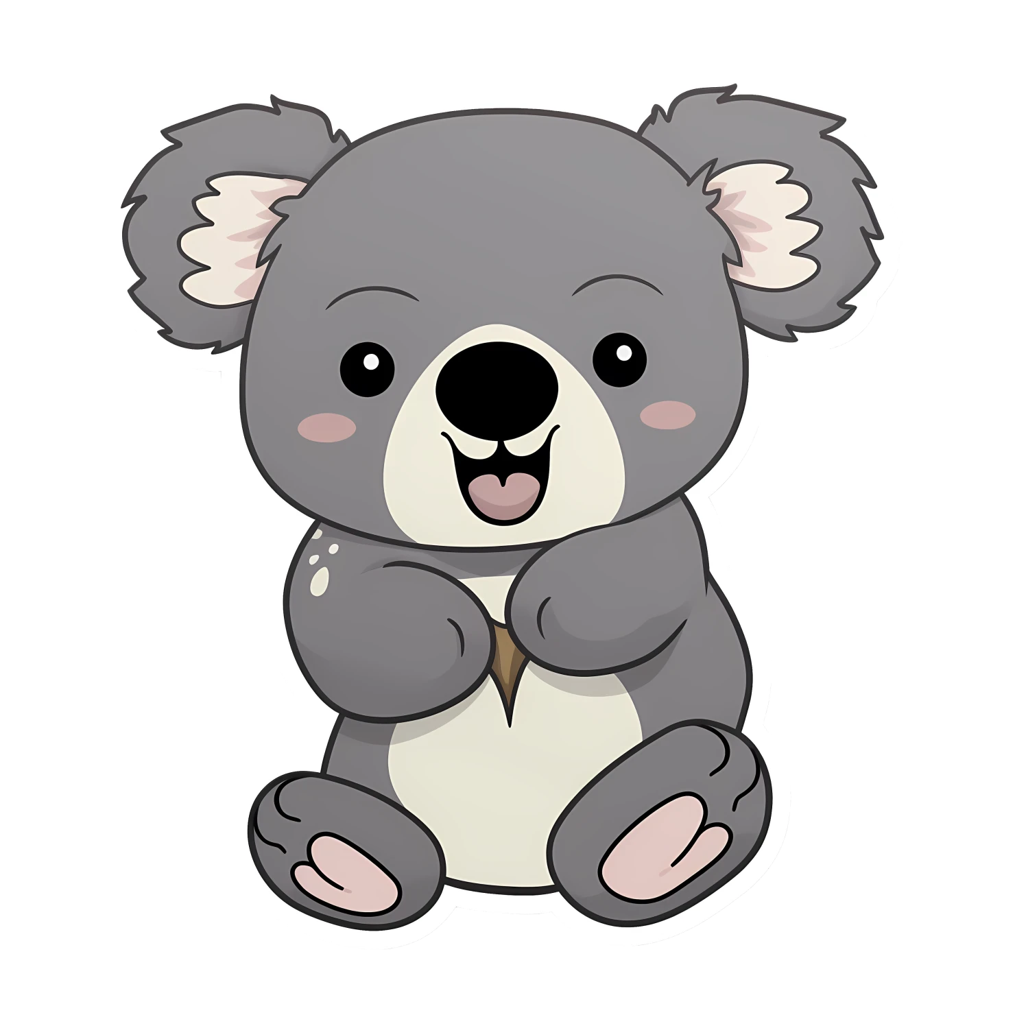 Kawaii koala sticker isolated on transparent background #25439