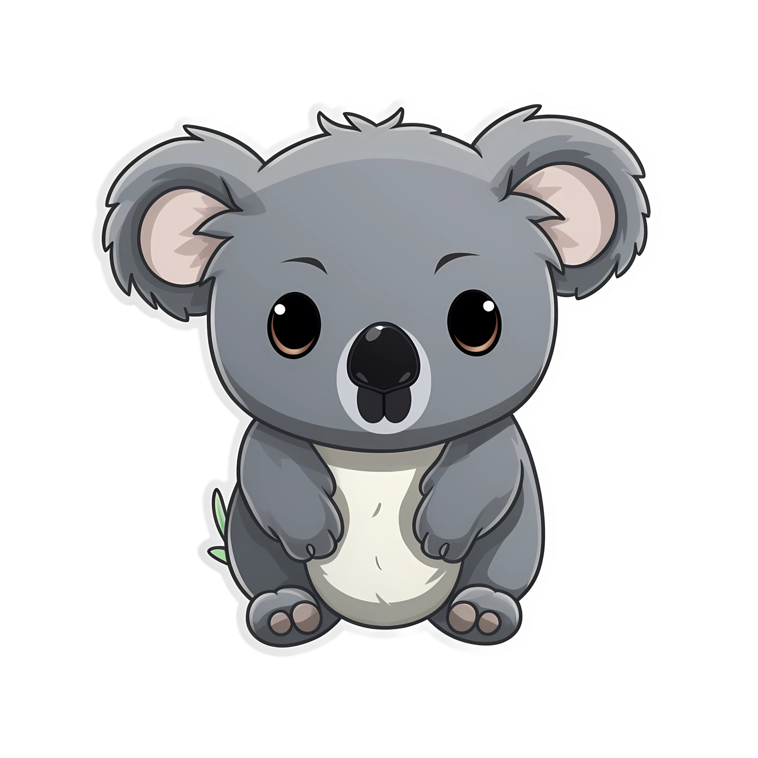 Kawaii koala sticker isolated on transparent background #25440