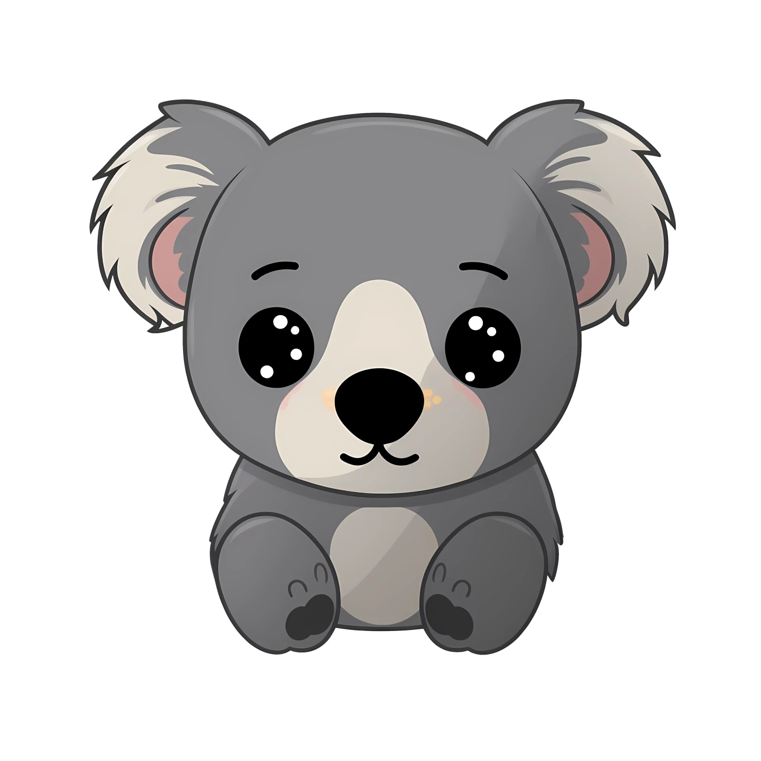 Kawaii koala sticker isolated on transparent background #25441