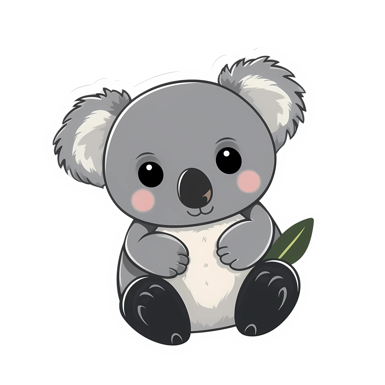 Kawaii koala sticker isolated on transparent background #25442