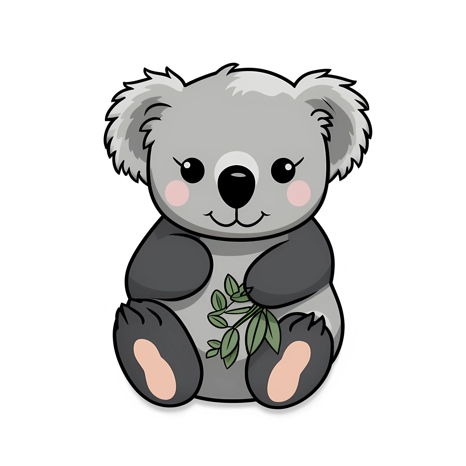 Kawaii koala sticker isolated on transparent background #25443