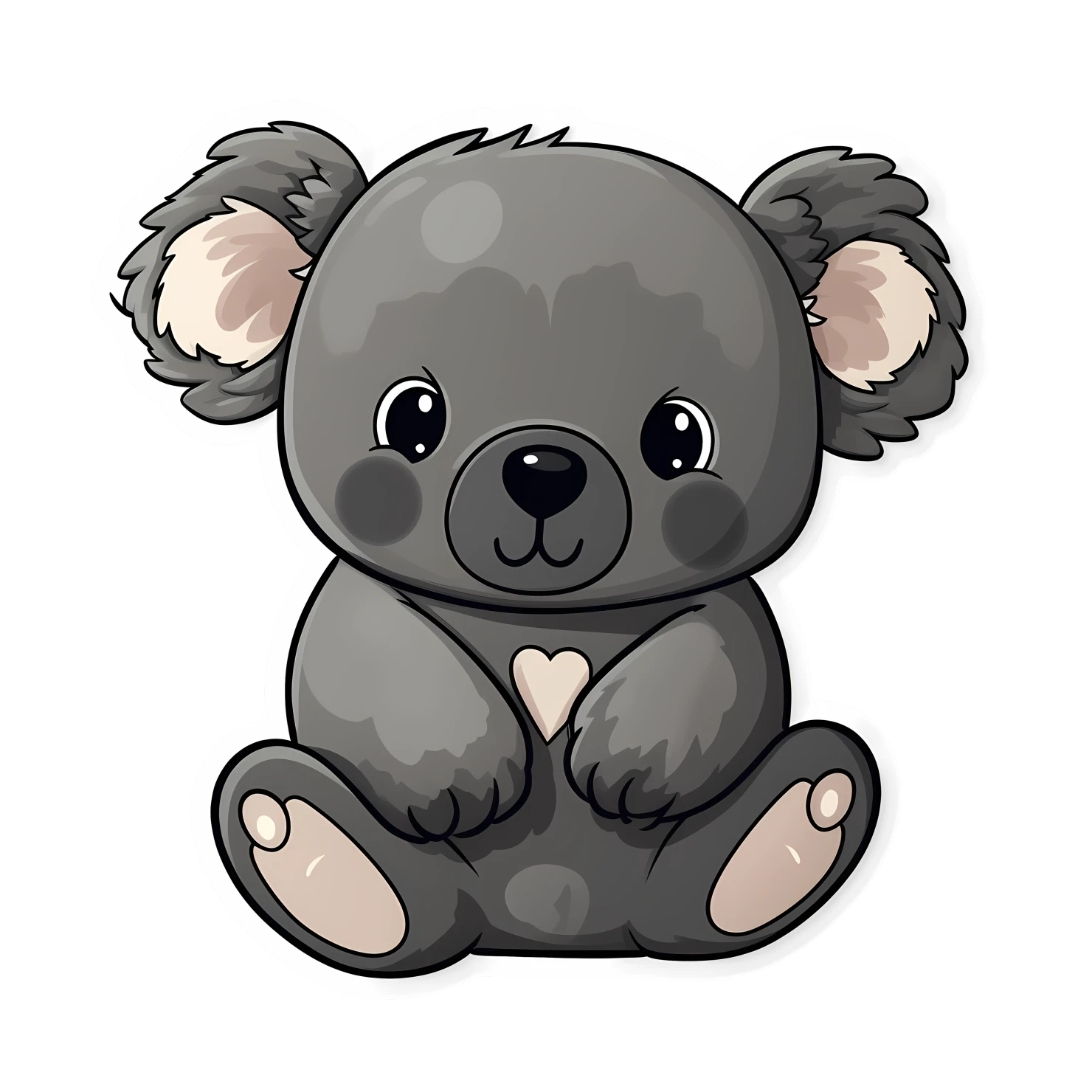 Kawaii koala sticker isolated on transparent background #25444