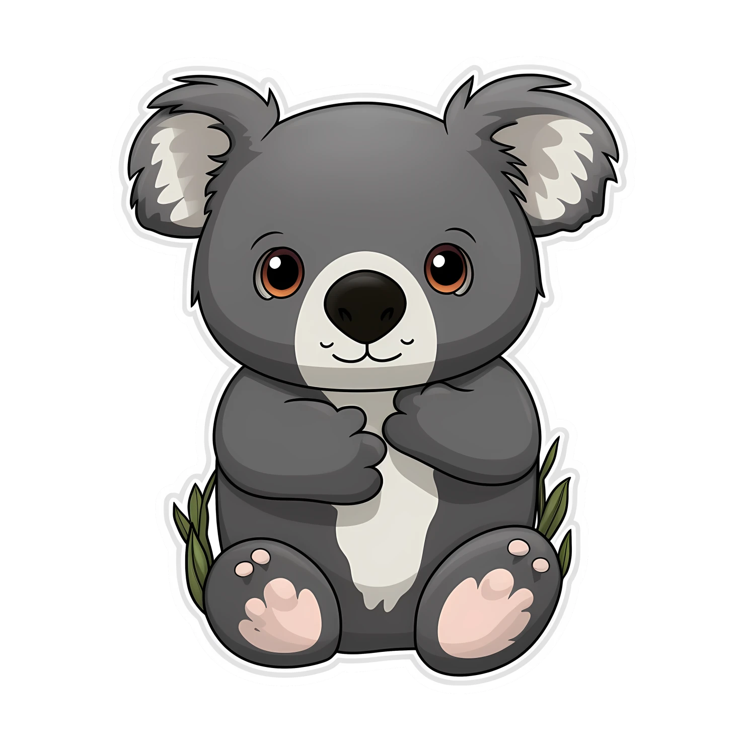 Kawaii koala sticker isolated on transparent background #25445