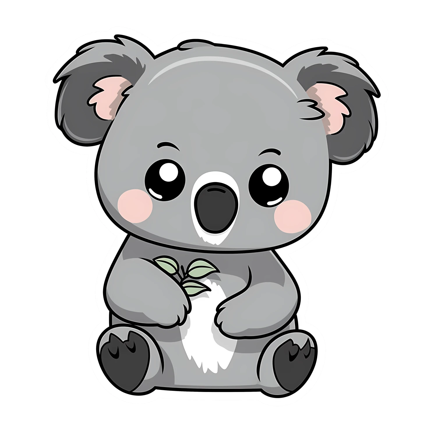 Kawaii koala sticker isolated on transparent background #25446
