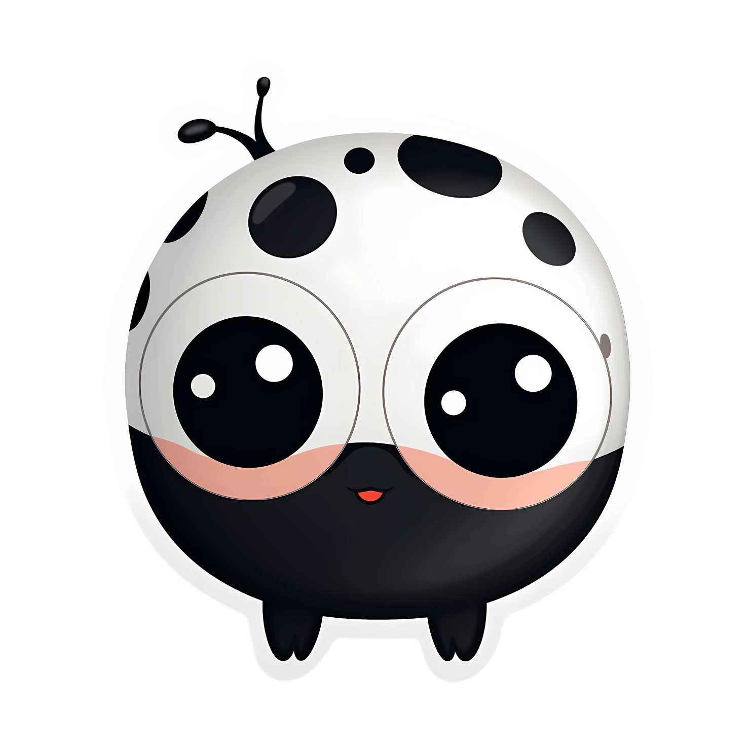 Kawaii ladybug sticker isolated on transparent background #25451